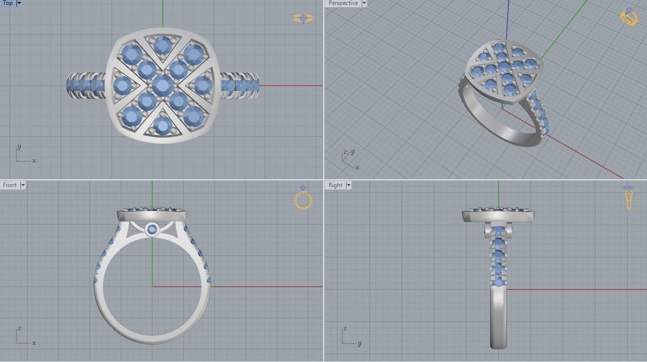 Engagement Ring 3D print model_5