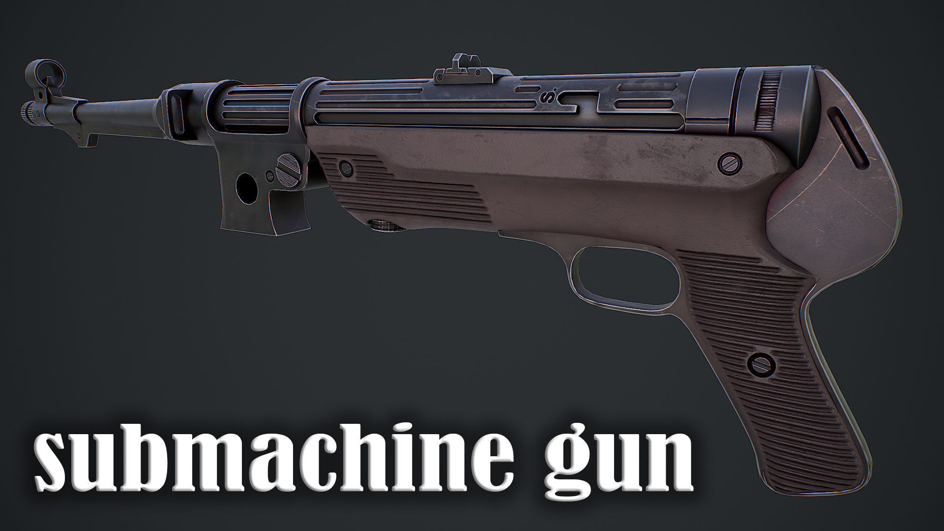 Submachine gun MP 38 40 3d model Low-poly 3D model_11