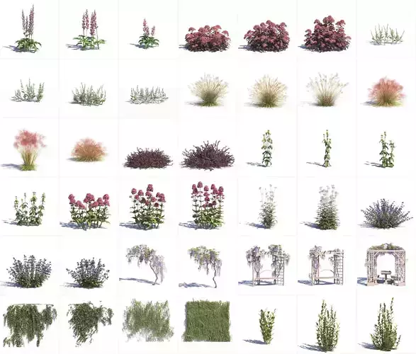 Archmodels vol 275 for c4d - garden plants 3D model