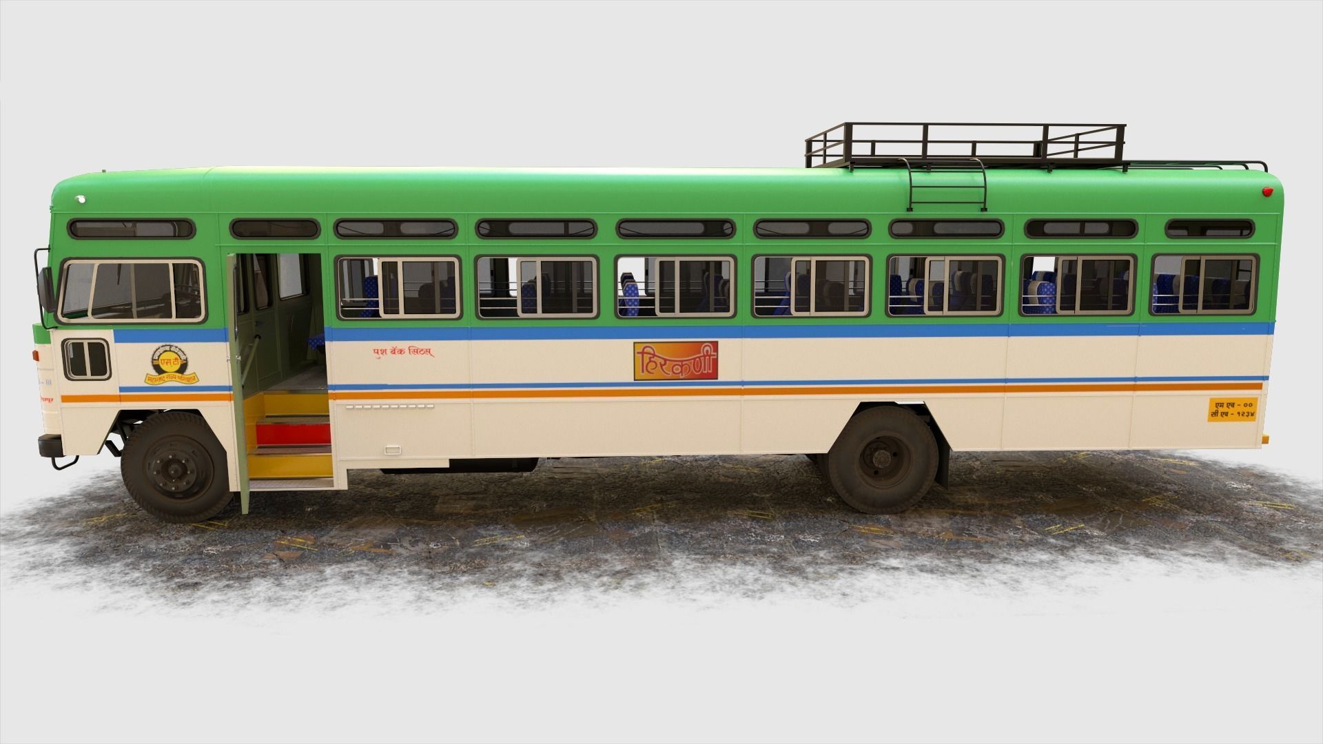 INDIAN HIRKANI ST BUS V 01 Purple and White Low-poly 3D model_1