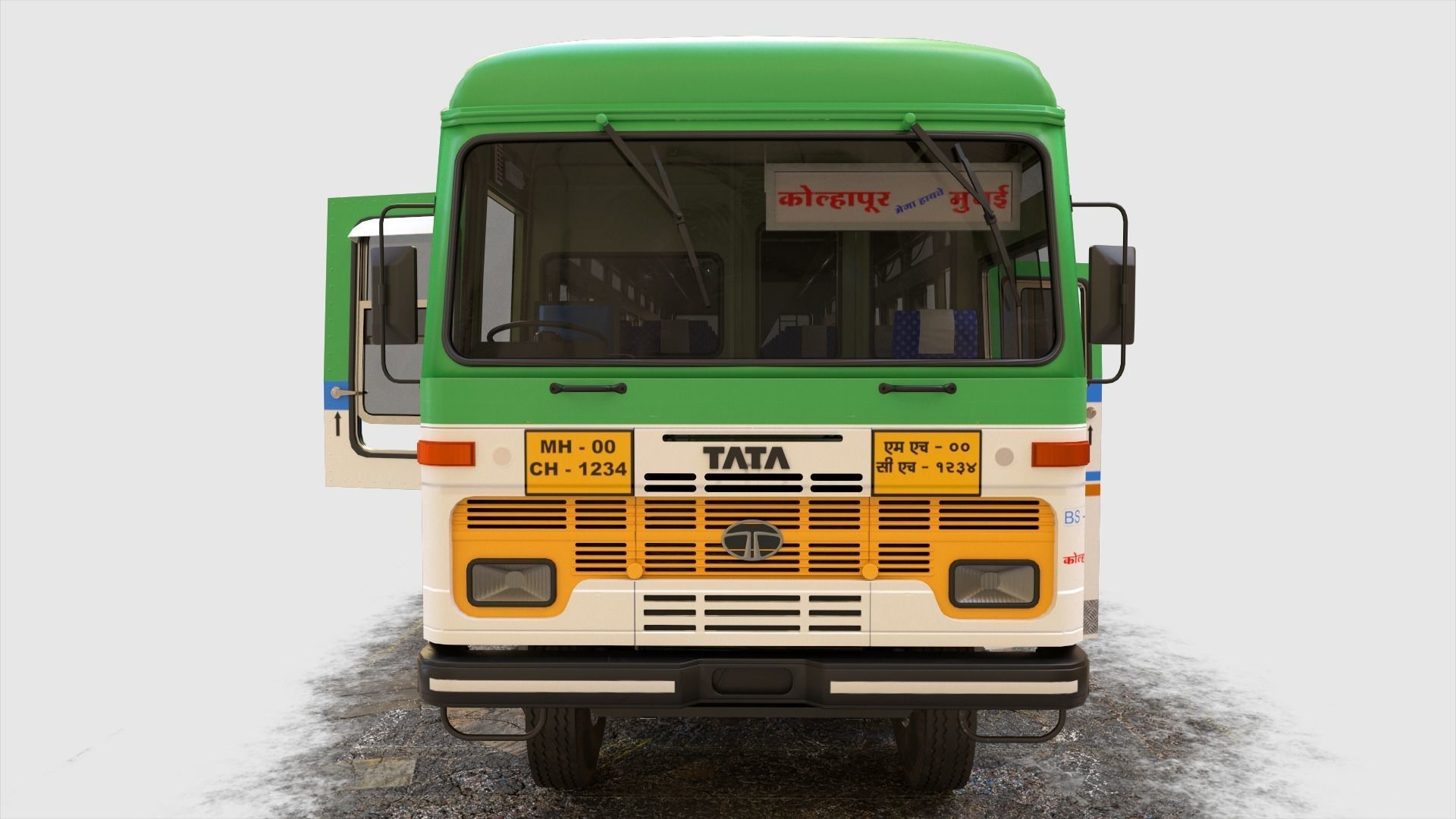INDIAN HIRKANI ST BUS V 01 Purple and White Low-poly 3D model_4