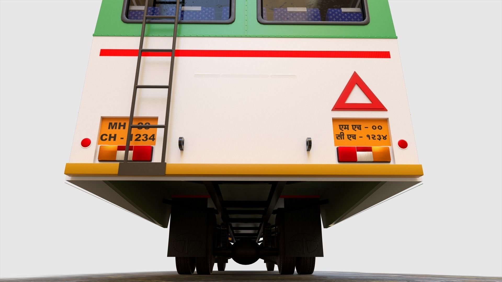 INDIAN HIRKANI ST BUS V 01 Purple and White Low-poly 3D model_8