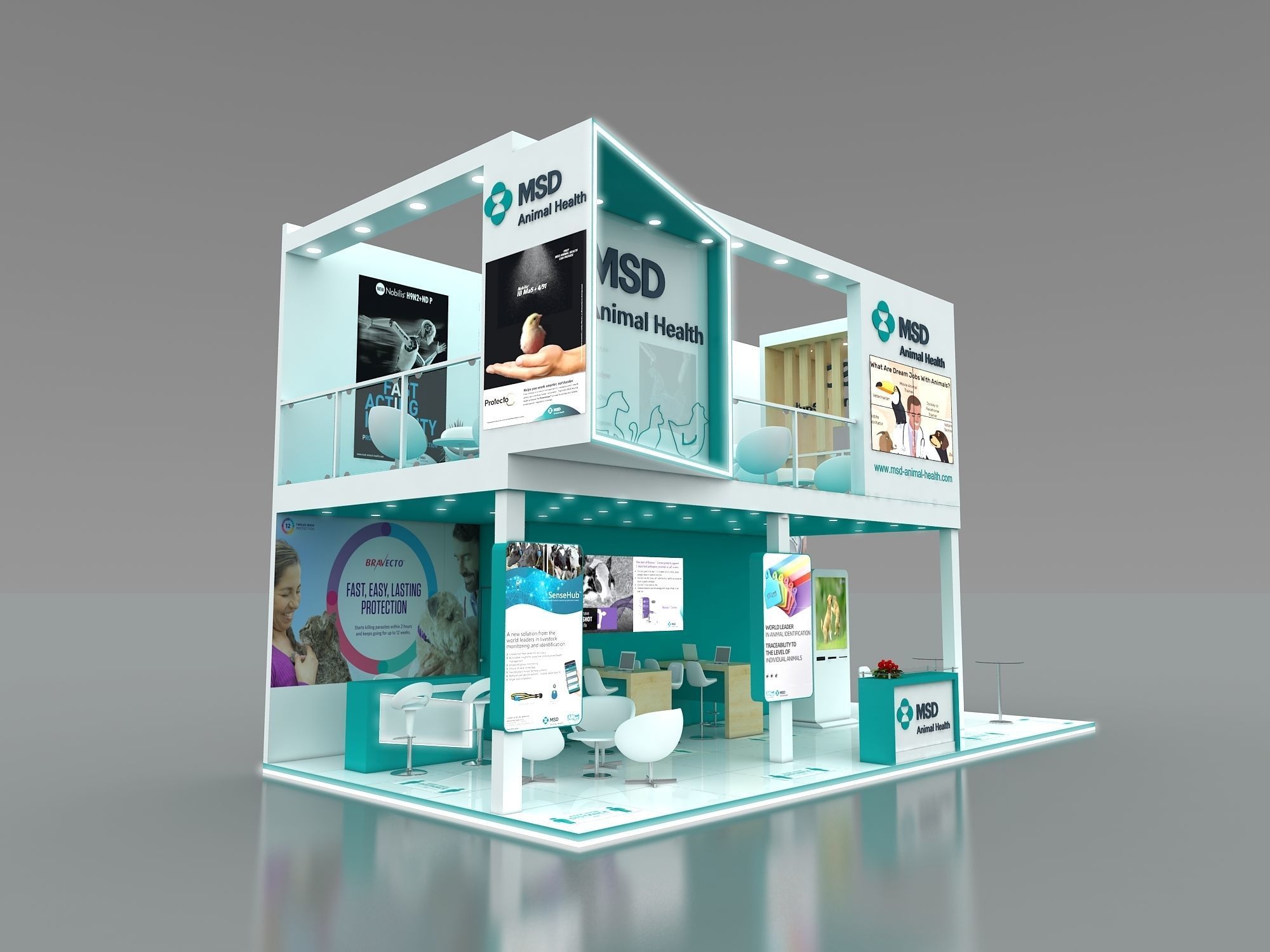 10x5m Mezzanine Stand 3D model 3D model_3