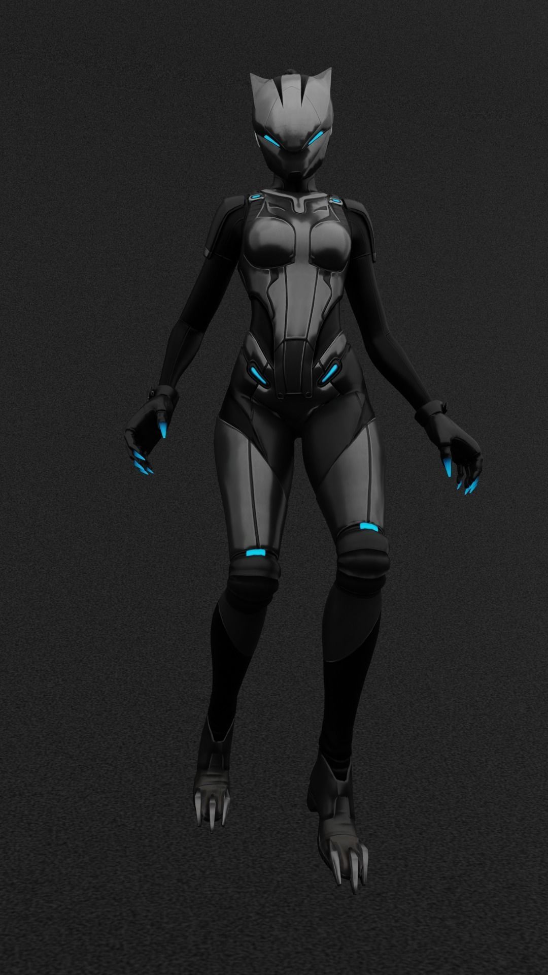 Ready rig lynxxx 3D riggied character for blender  Low-poly 3D model_2