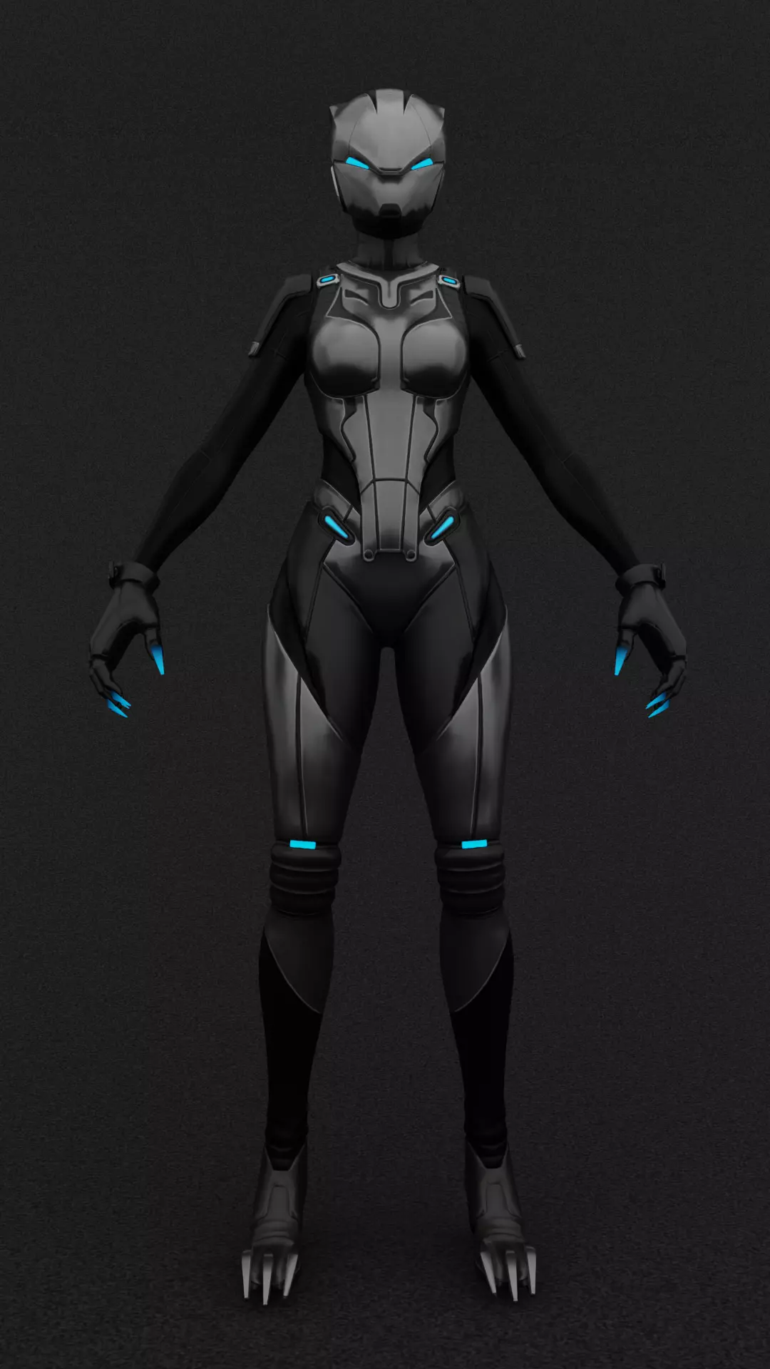 Ready rig lynxxx 3D riggied character for blender  Low-poly 3D model_0