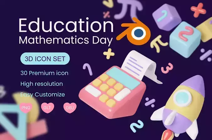 Math Education 3D Icon 3D Illustration 3D 