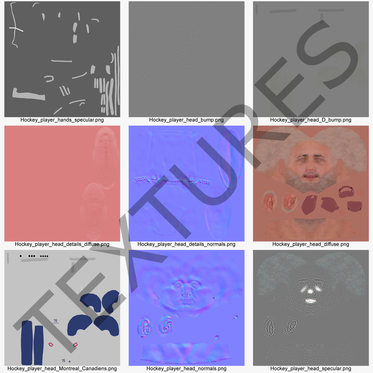 Hockey Player Montreal Canadiens Rigged for Maya 3D model_49