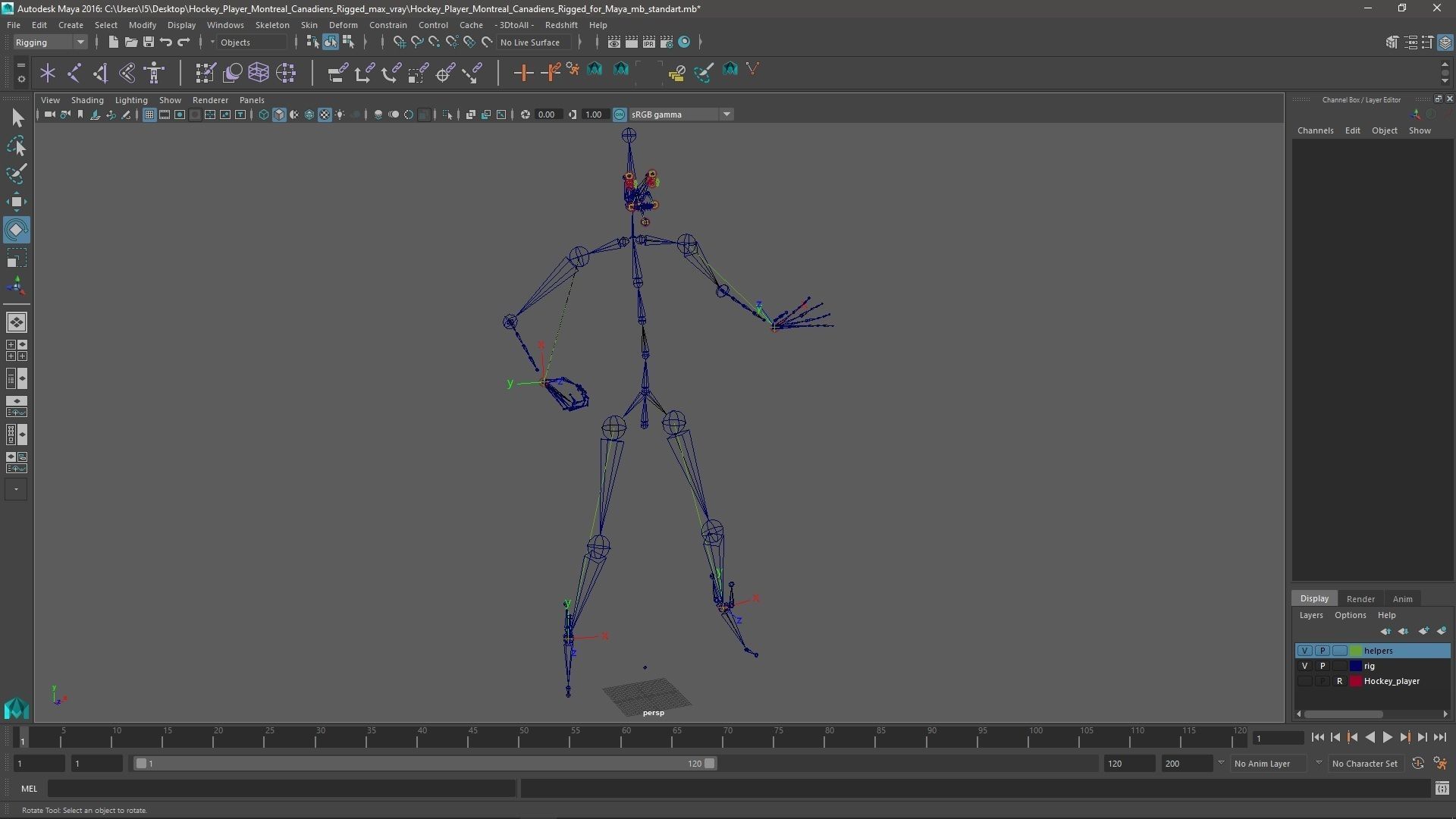 Hockey Player Montreal Canadiens Rigged for Maya 3D model_55