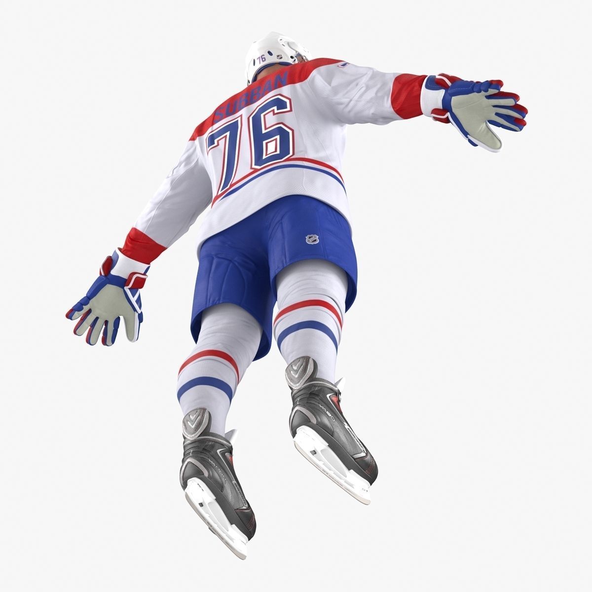 Hockey Player Montreal Canadiens Rigged for Maya 3D model_7