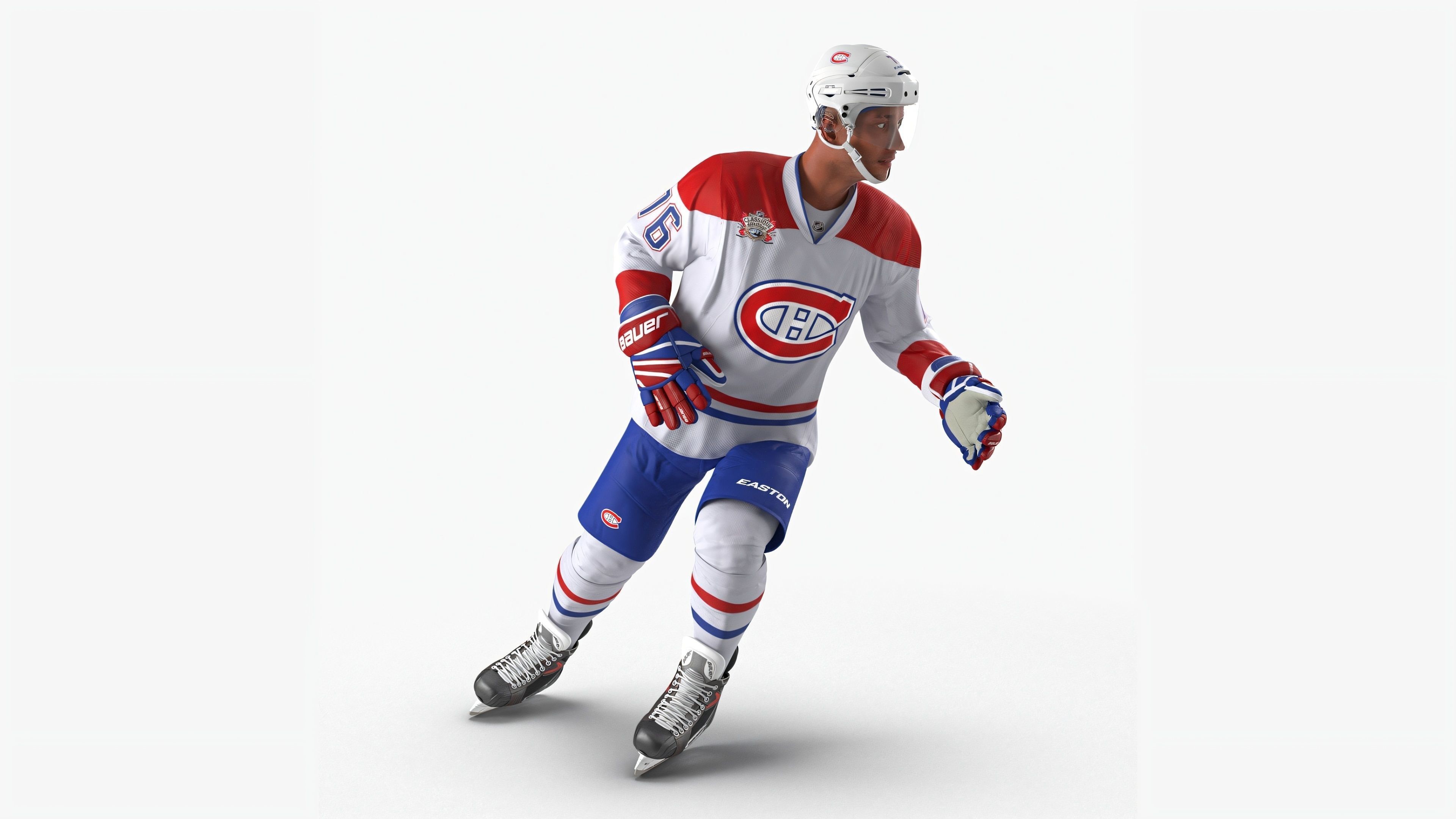 Hockey Player Montreal Canadiens Rigged for Maya 3D model_3