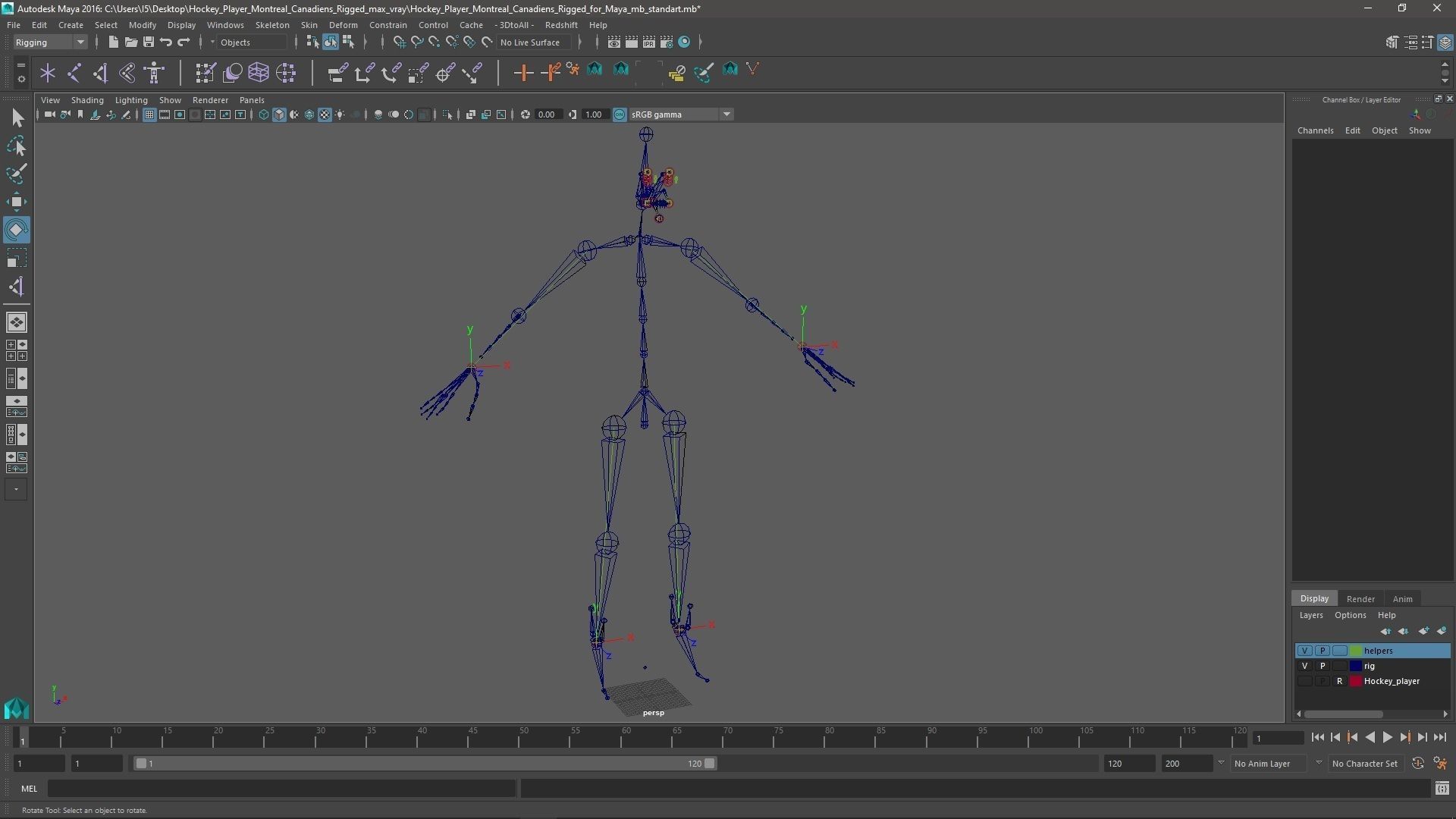 Hockey Player Montreal Canadiens Rigged for Maya 3D model_53