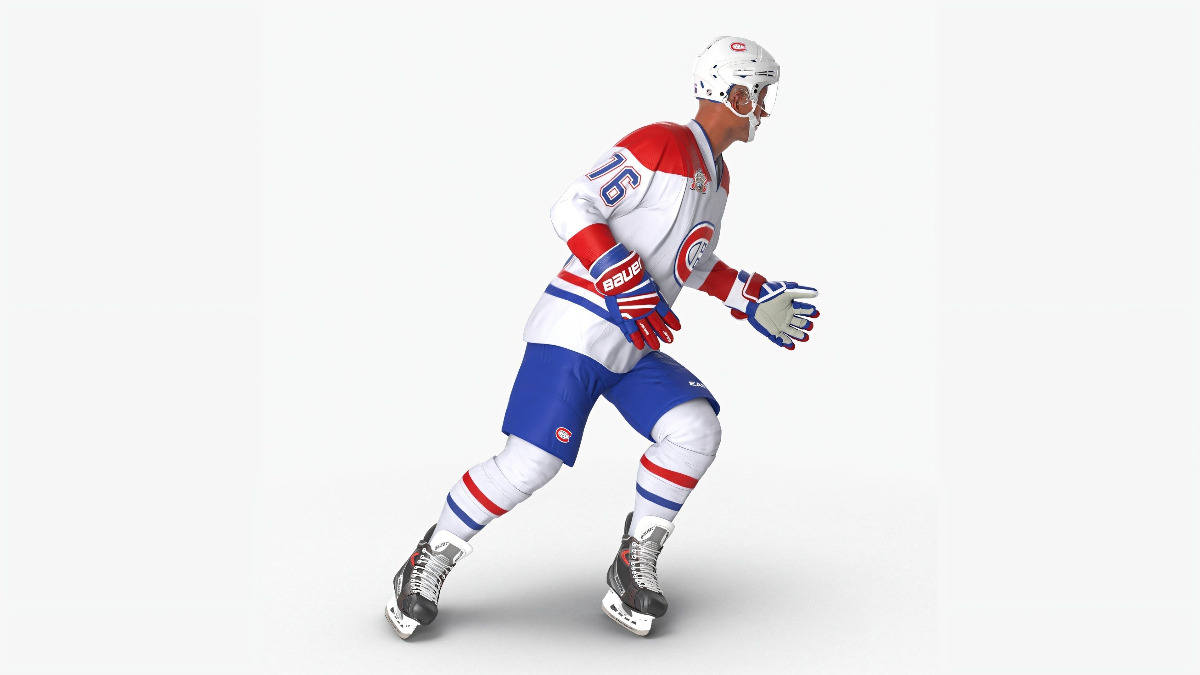 Hockey Player Montreal Canadiens Rigged for Maya 3D model_4
