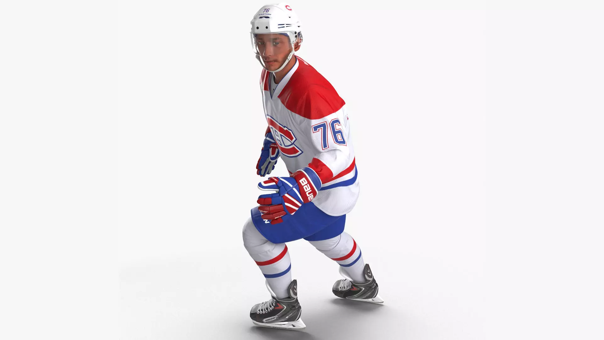 Hockey Player Montreal Canadiens Rigged for Maya 3D model_0