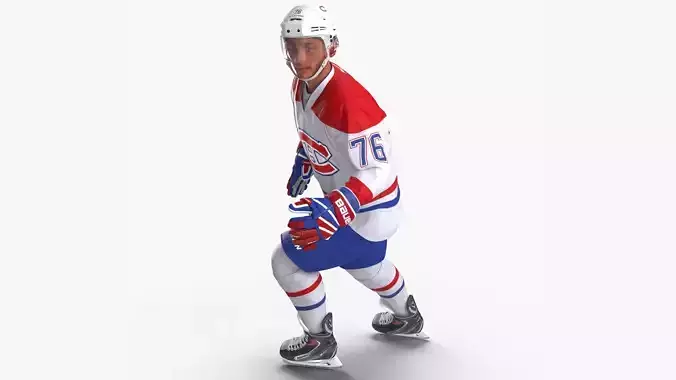 Hockey Player Montreal Canadiens Rigged for Maya 3D model