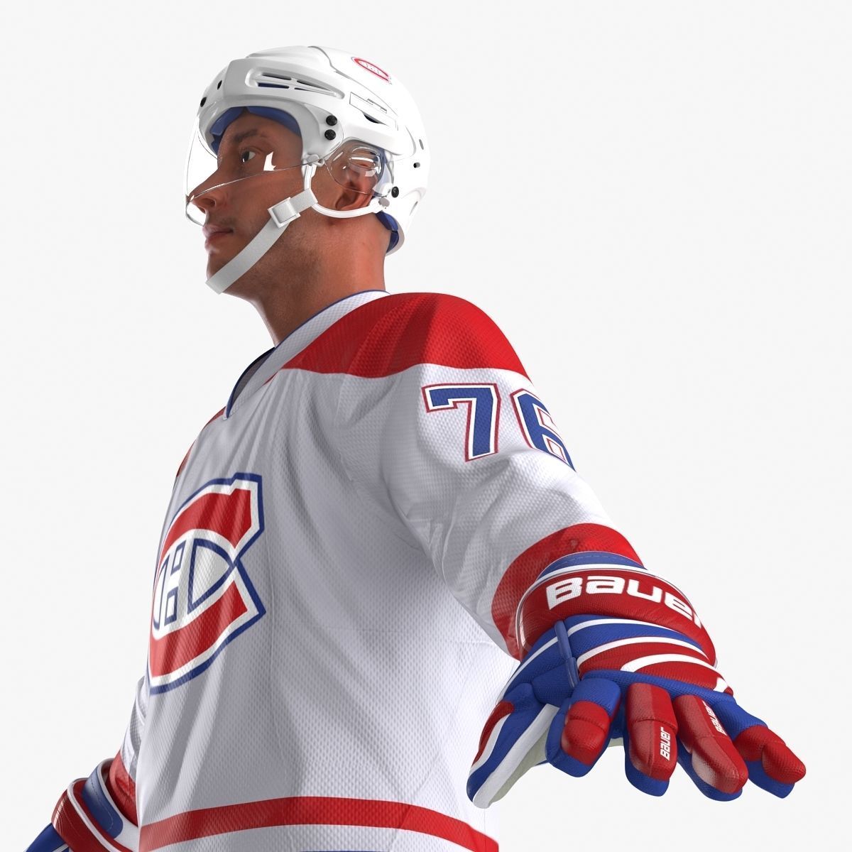Hockey Player Montreal Canadiens Rigged for Maya 3D model_17