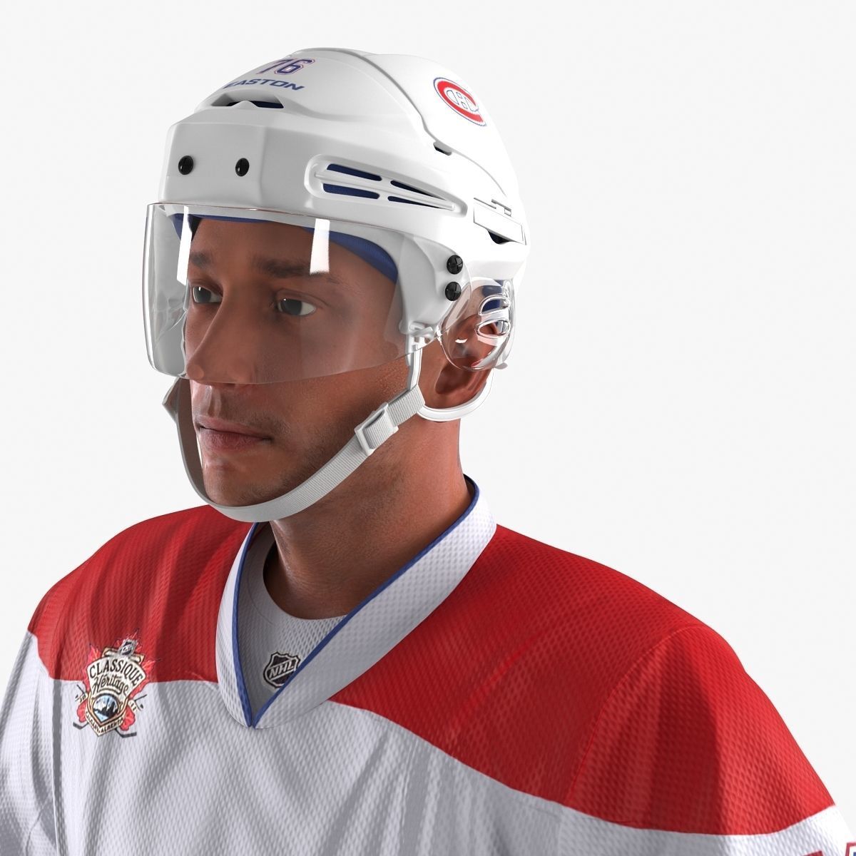Hockey Player Montreal Canadiens Rigged for Maya 3D model_28