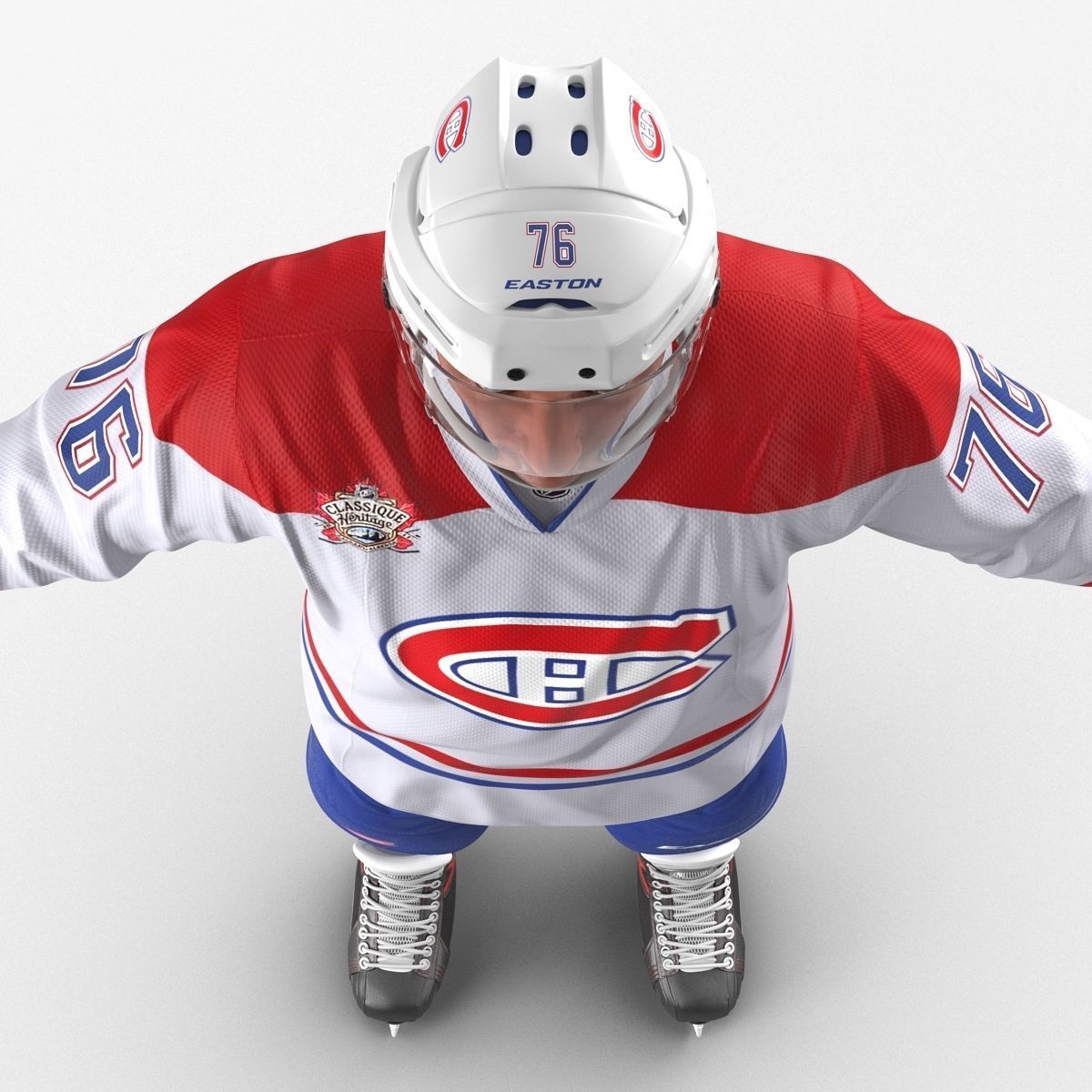 Hockey Player Montreal Canadiens Rigged for Maya 3D model_18
