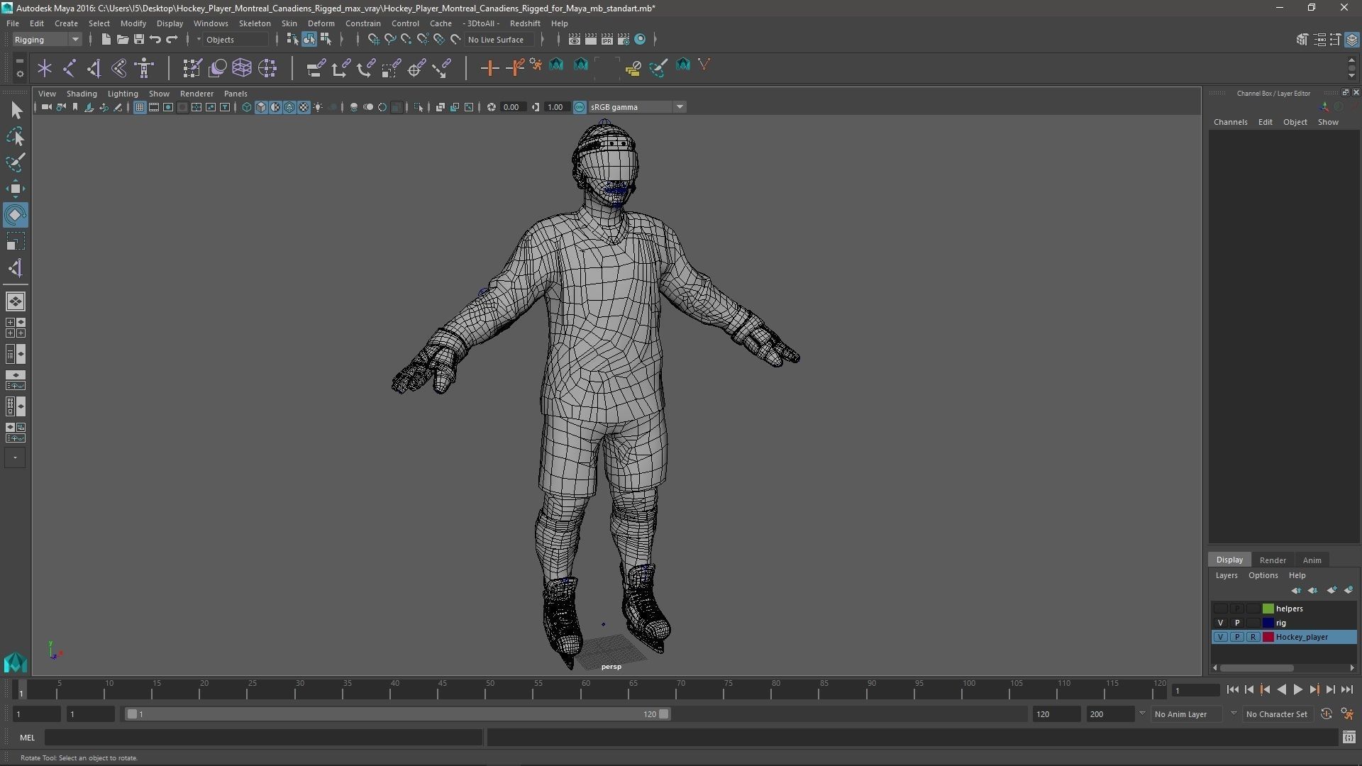 Hockey Player Montreal Canadiens Rigged for Maya 3D model_54