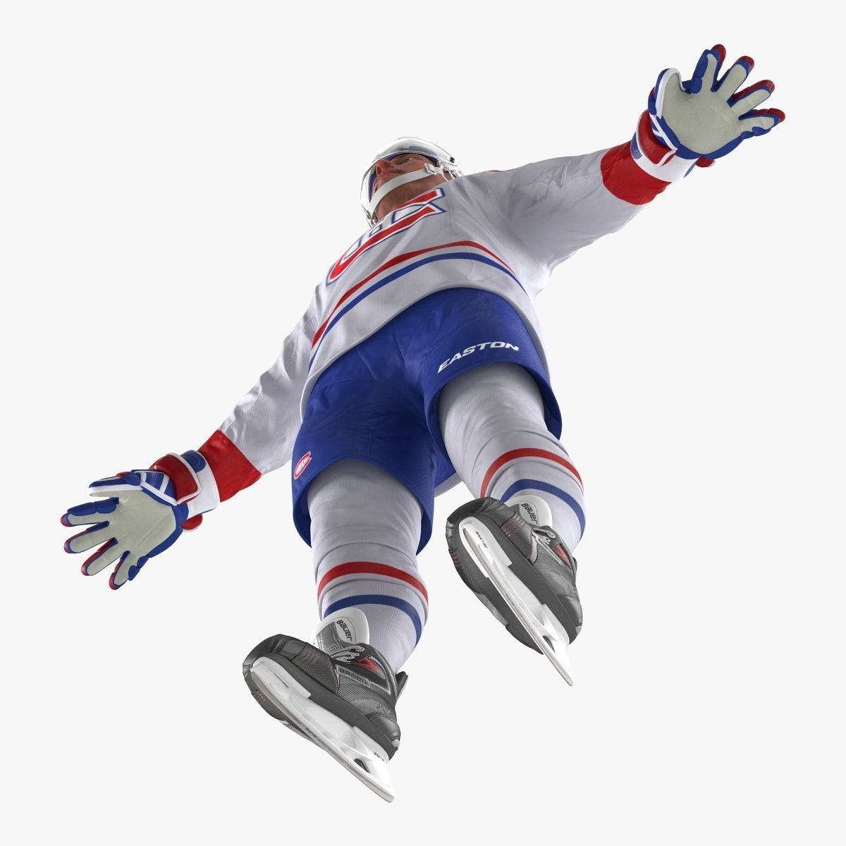 Hockey Player Montreal Canadiens Rigged for Maya 3D model_8