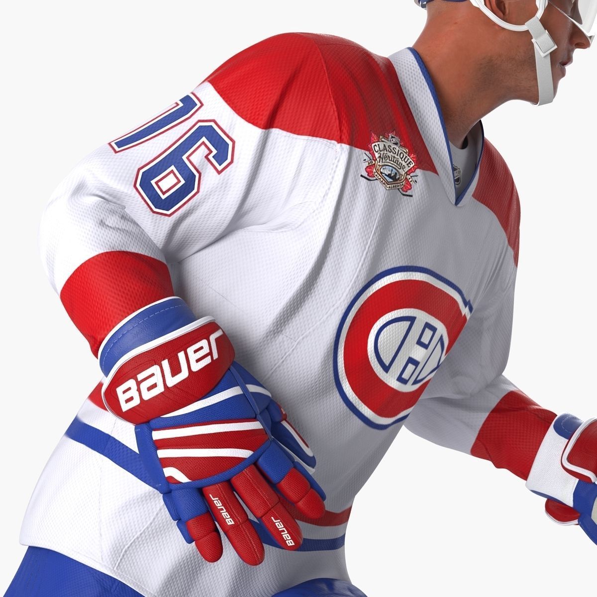 Hockey Player Montreal Canadiens Rigged for Maya 3D model_21