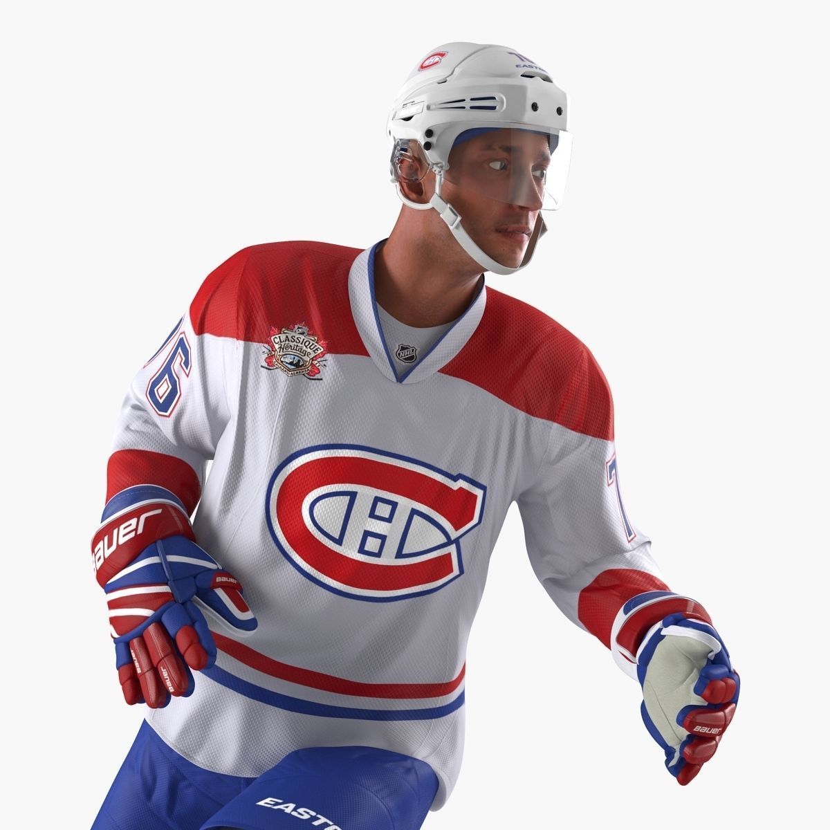 Hockey Player Montreal Canadiens Rigged for Maya 3D model_20