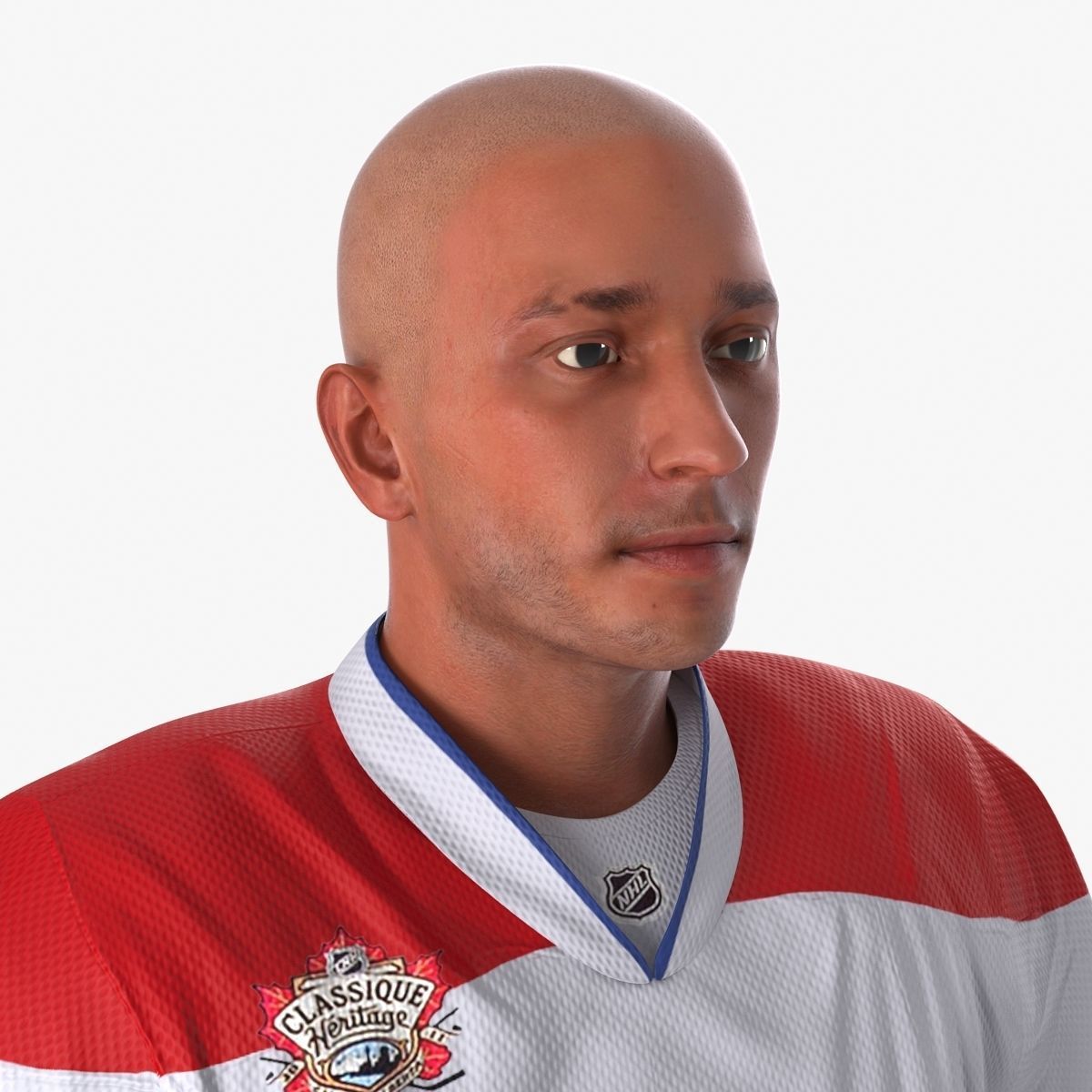 Hockey Player Montreal Canadiens Rigged for Maya 3D model_34