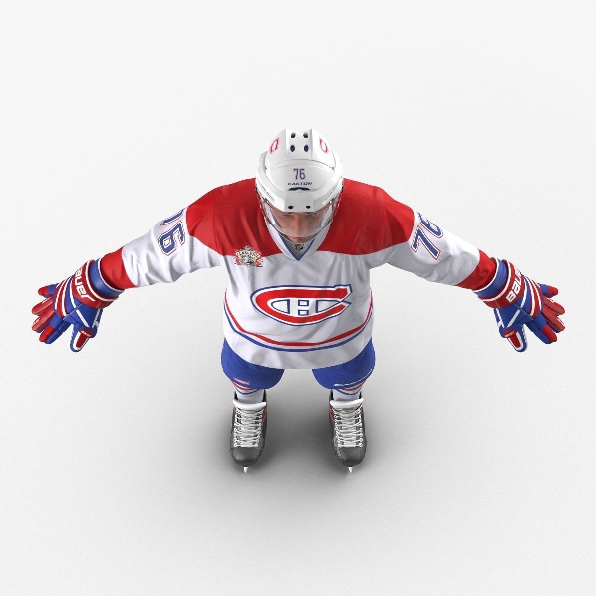 Hockey Player Montreal Canadiens Rigged for Maya 3D model_6