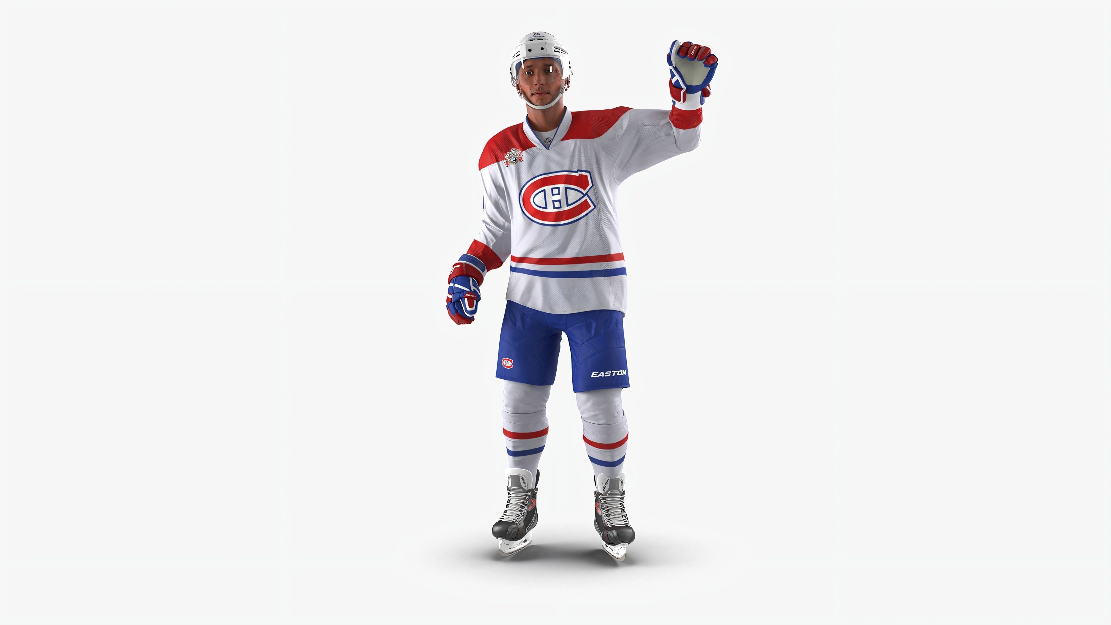 Hockey Player Montreal Canadiens Rigged for Maya 3D model_1