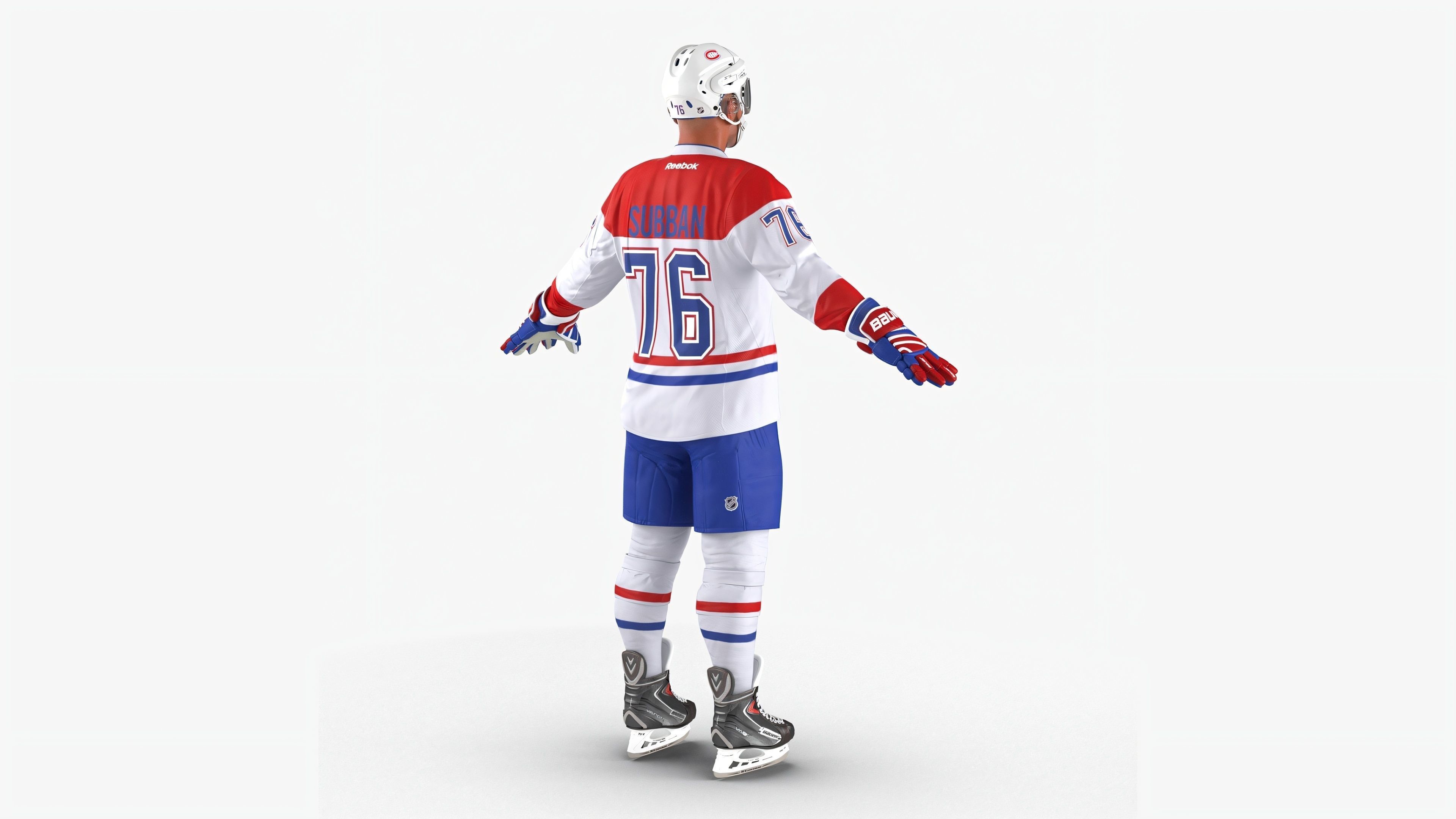 Hockey Player Montreal Canadiens Rigged for Maya 3D model_2