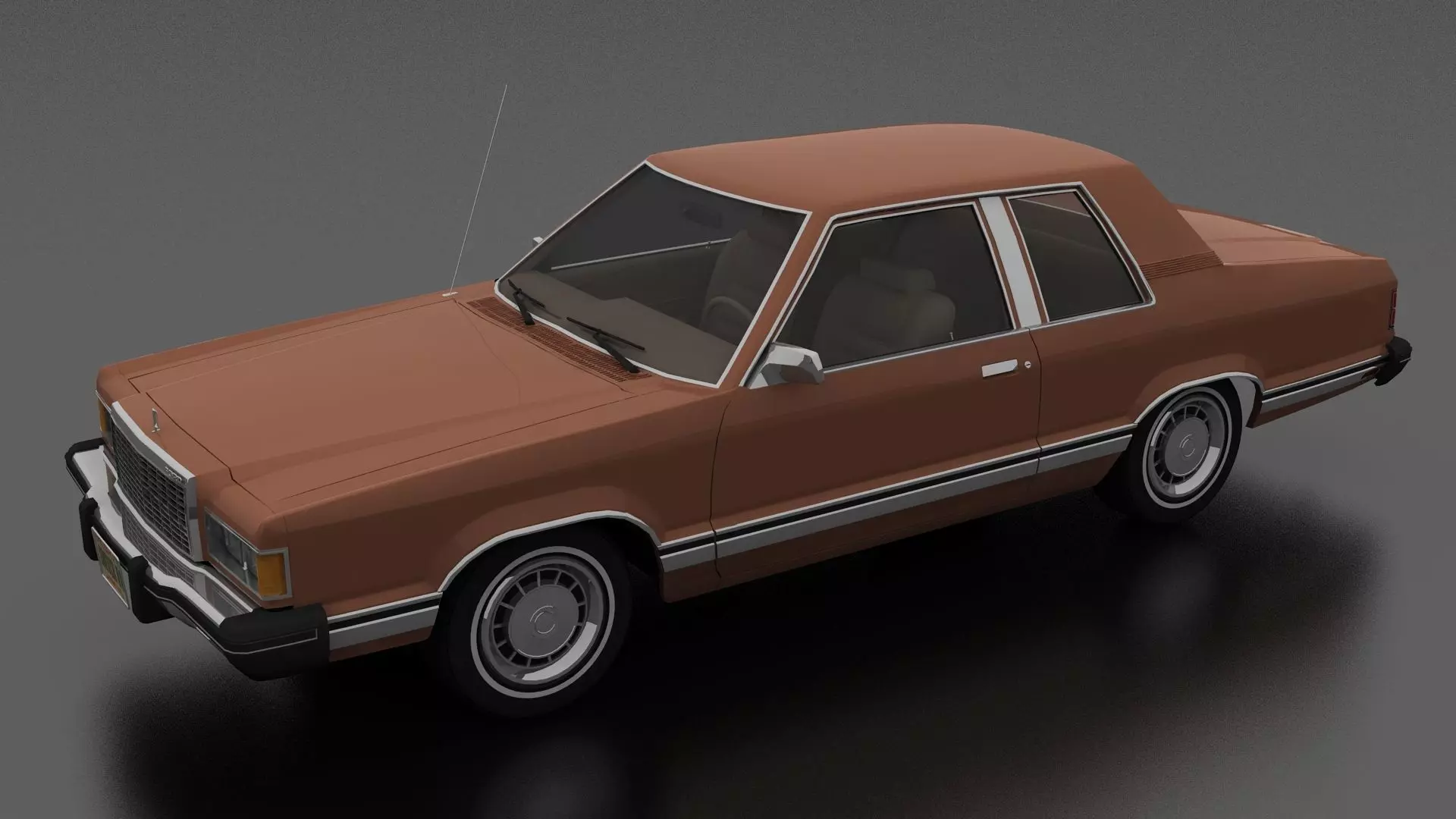 Granada 2dr sedan 1981 Low-poly 3D model