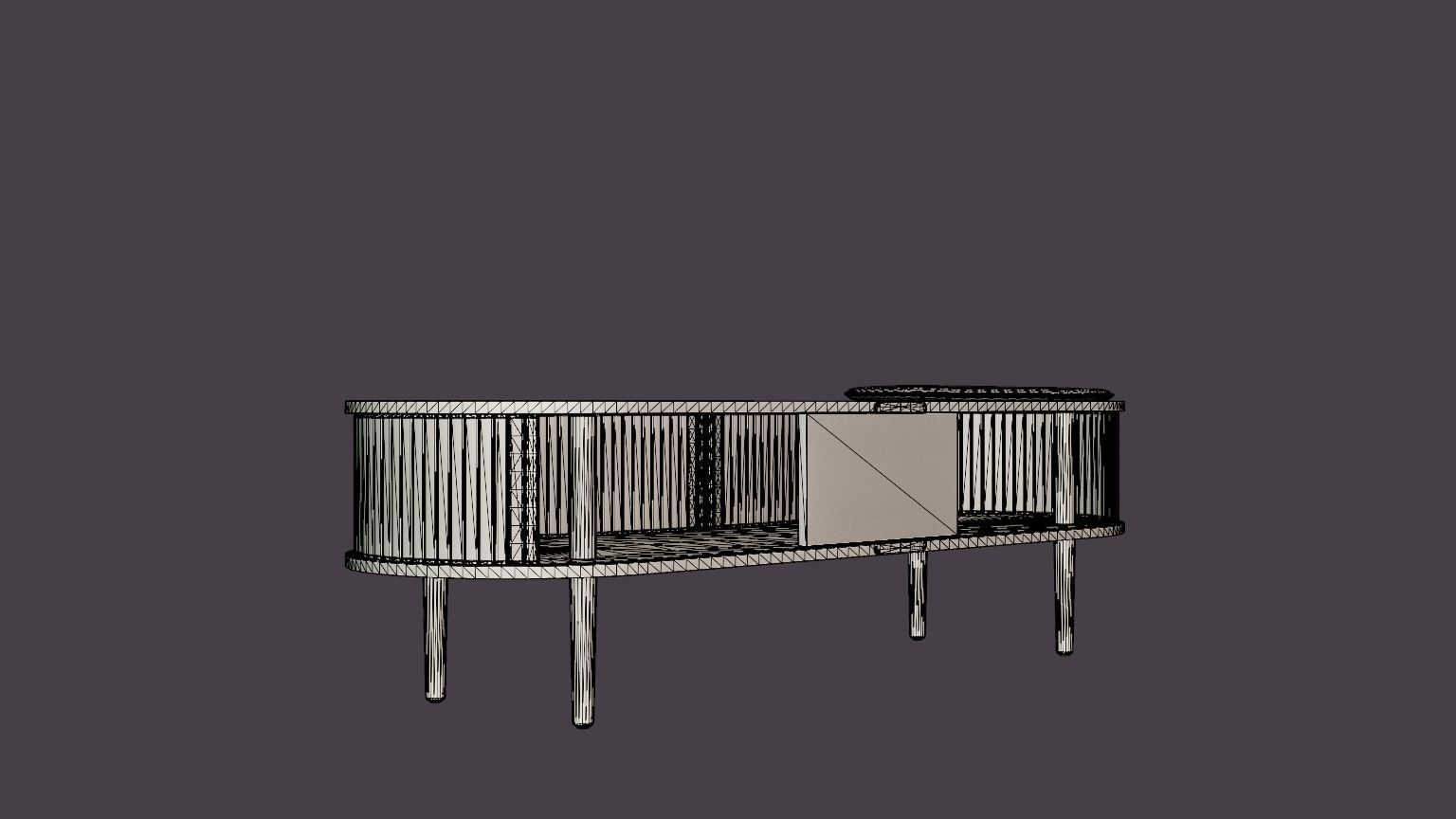 Audacious tv bench Low-poly 3D model_6