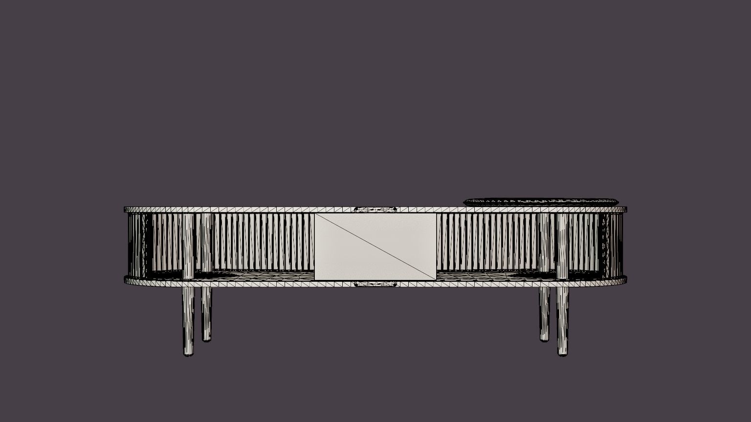 Audacious tv bench Low-poly 3D model_5