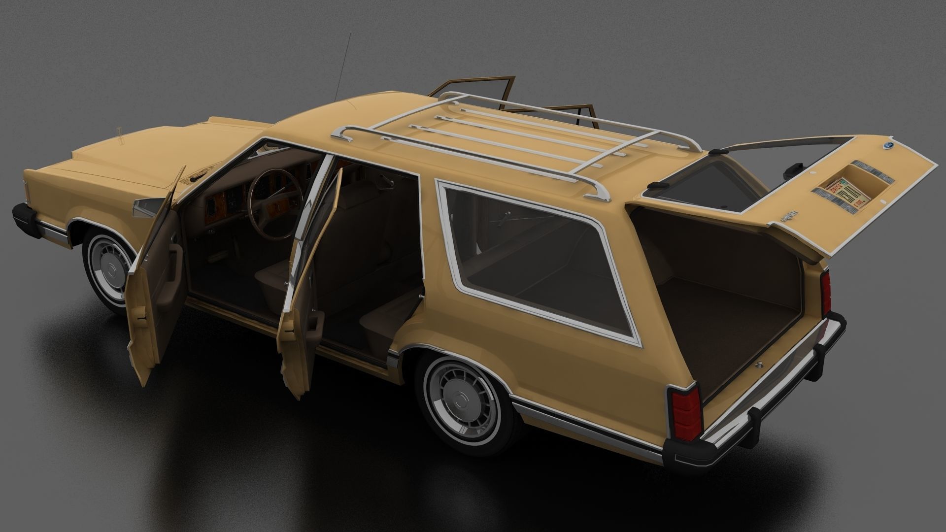 Granada 4dr Station Wagon 1982 Low-poly 3D model_5