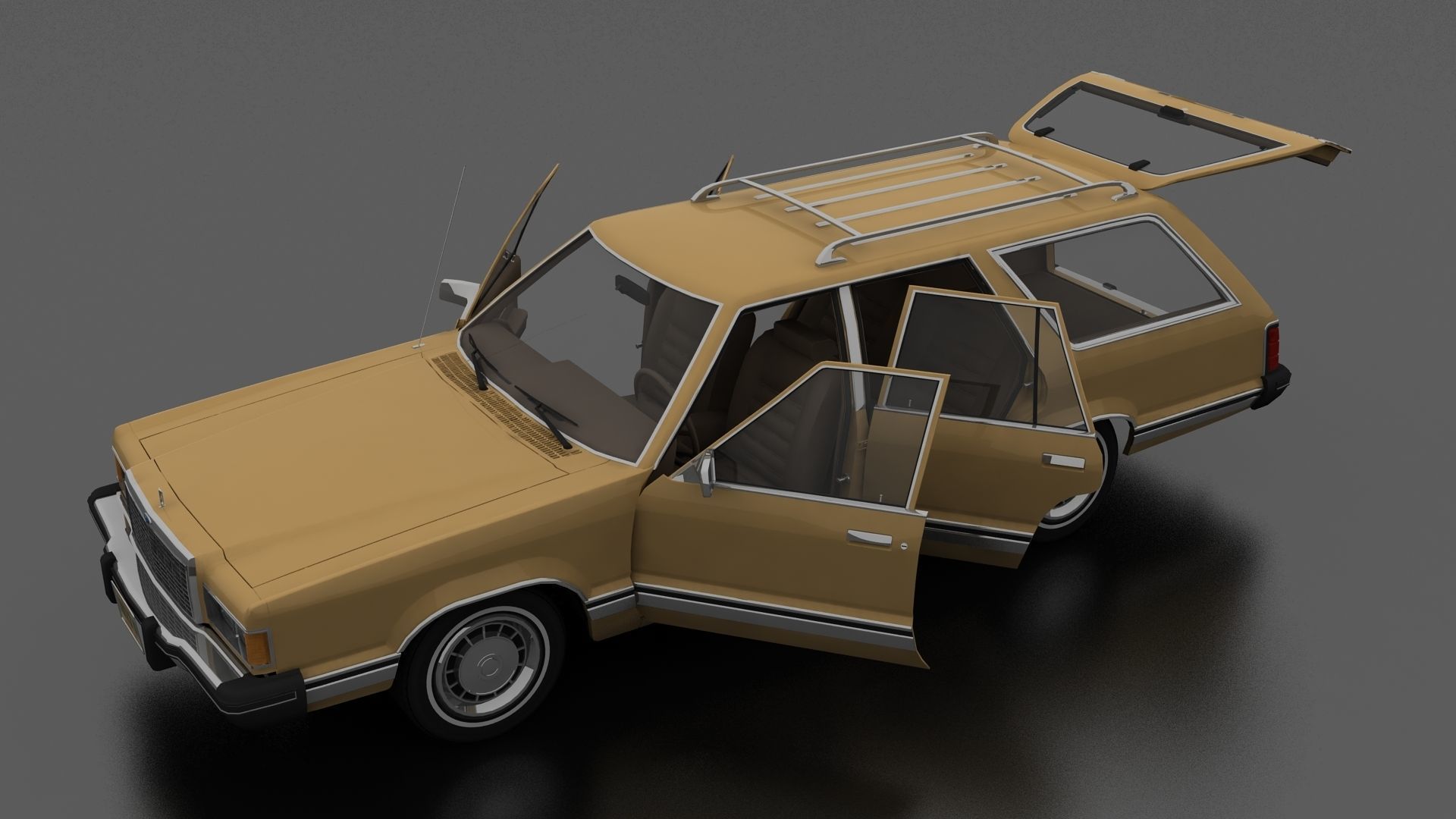 Granada 4dr Station Wagon 1982 Low-poly 3D model_4