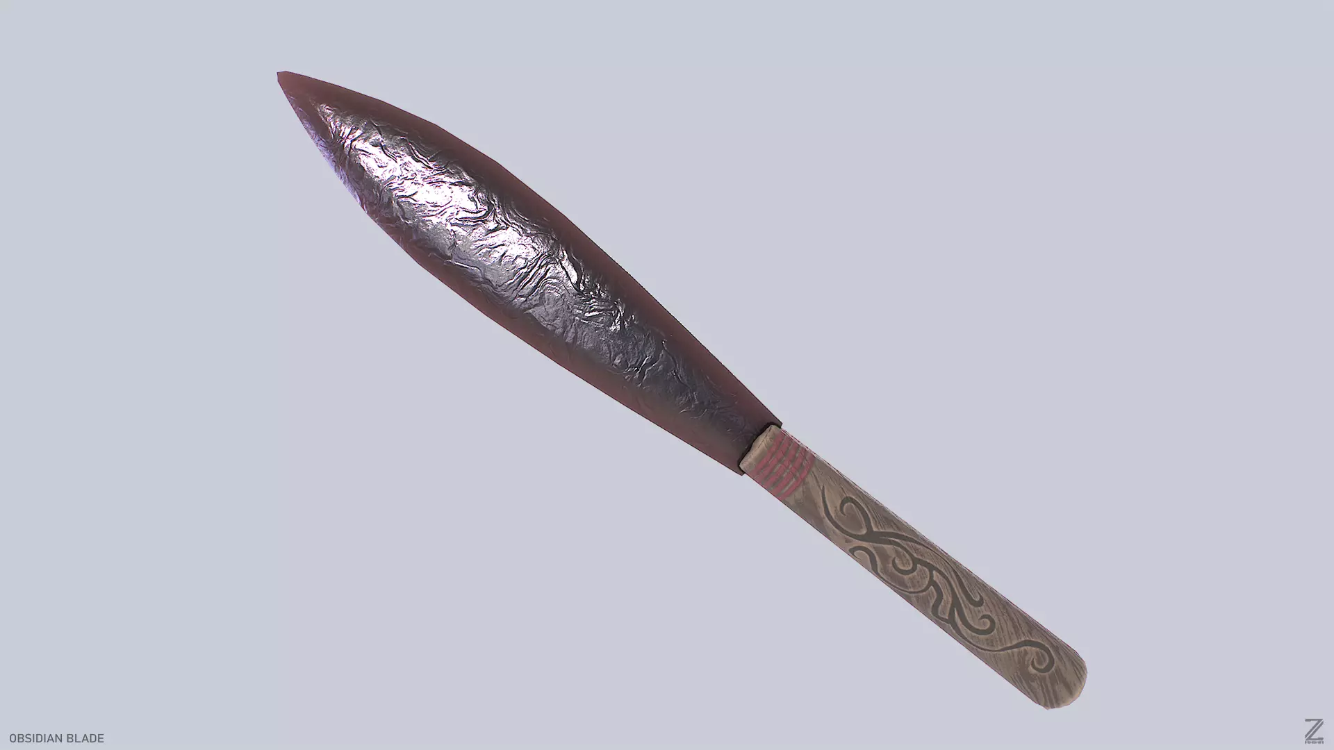 Obsidian blade Low-poly 3D model