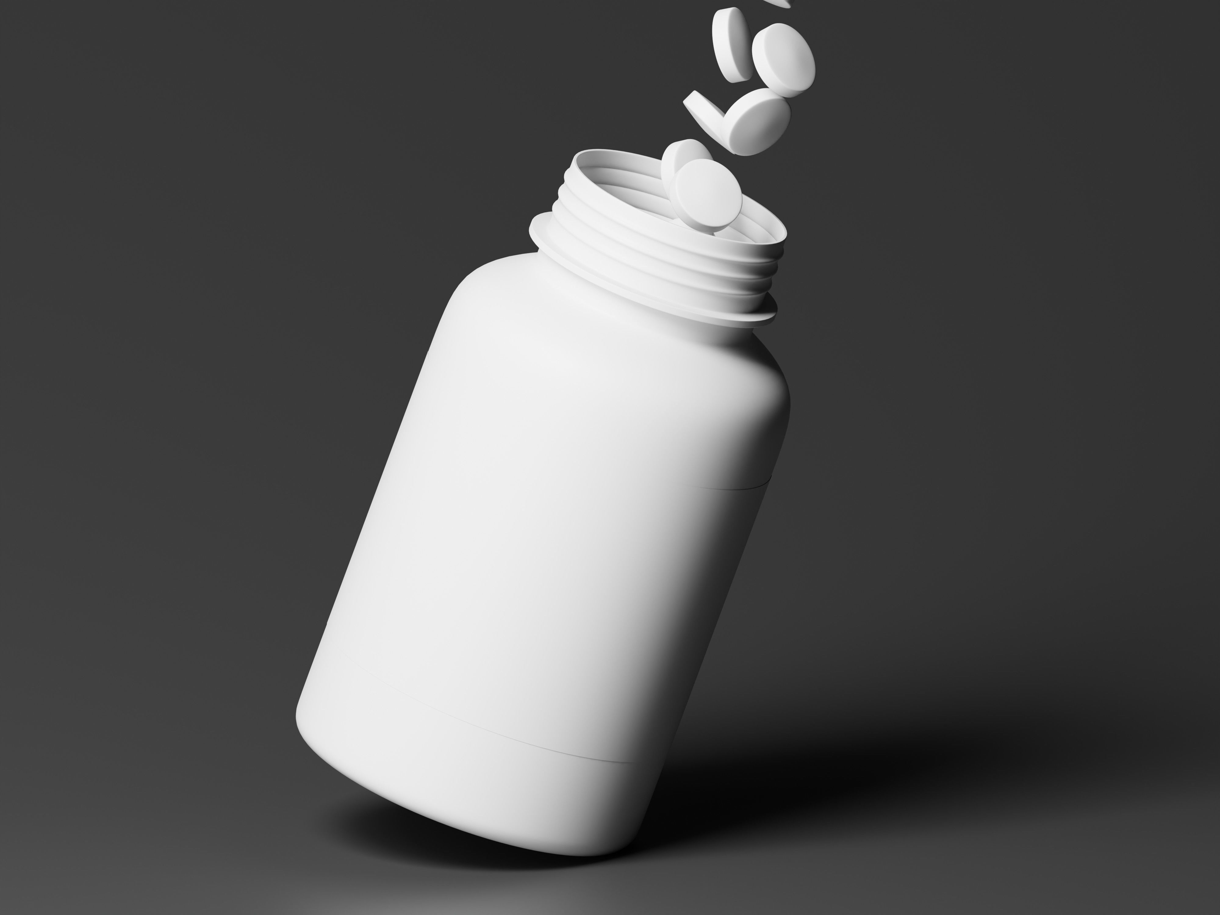 Plastic bottle medicine with pills 3D Model Low-poly 3D model_9