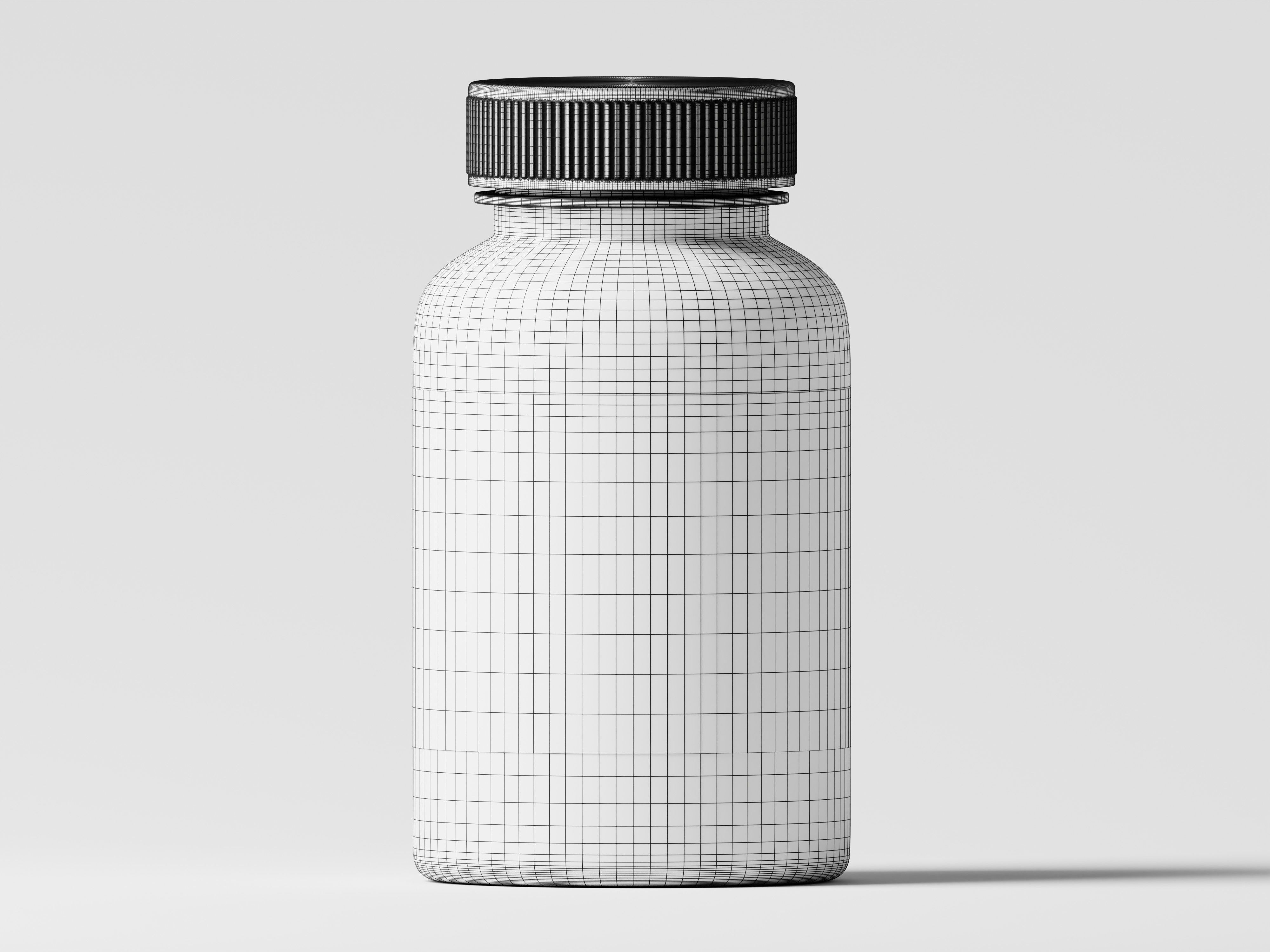 Plastic bottle medicine with pills 3D Model Low-poly 3D model_2