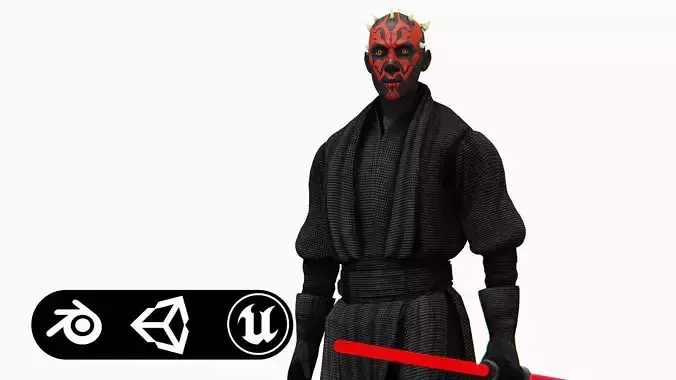 DARTH MAUL Rigged for Unreal Engine - Unity - MIXAMO 3D model