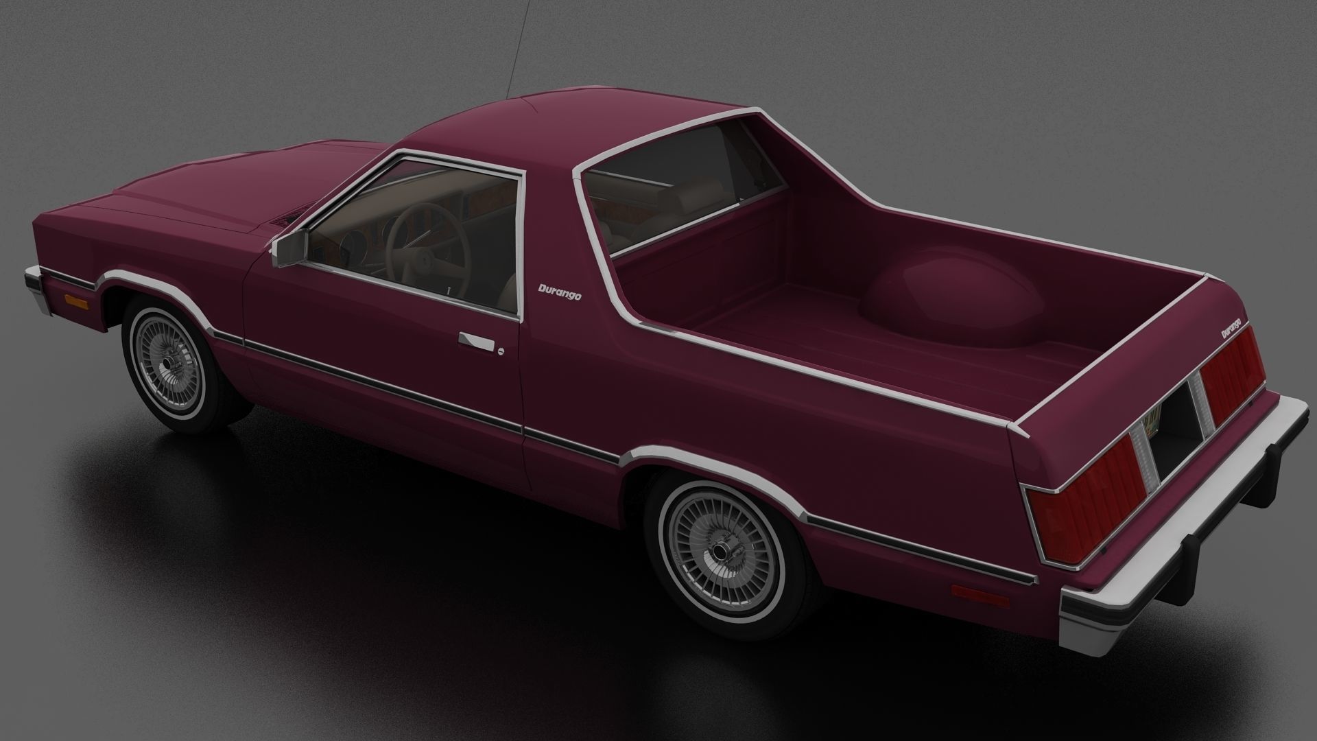 Durango Coupe Utility Pickup 1979 Low-poly 3D model_1
