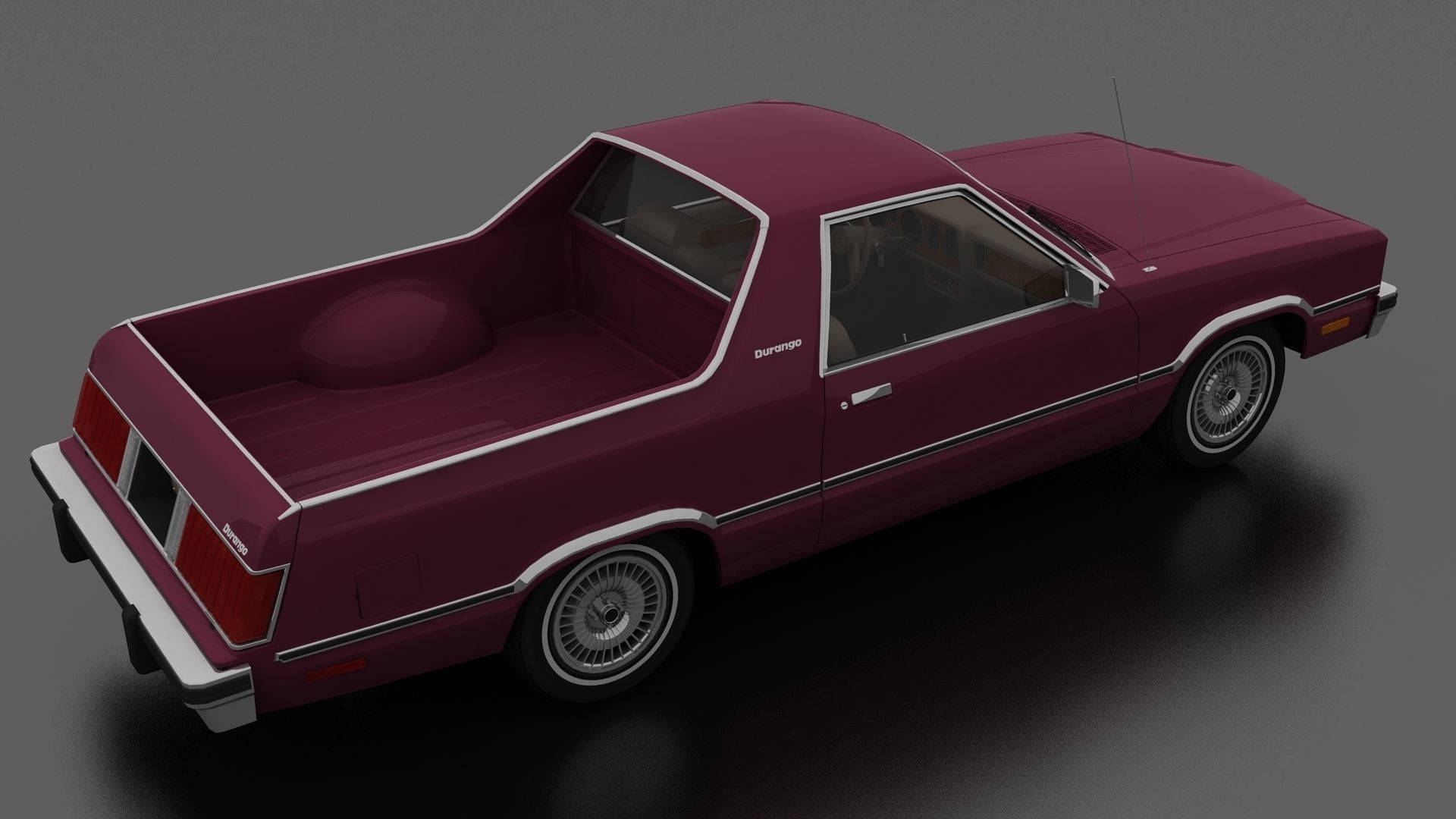 Durango Coupe Utility Pickup 1979 Low-poly 3D model_2