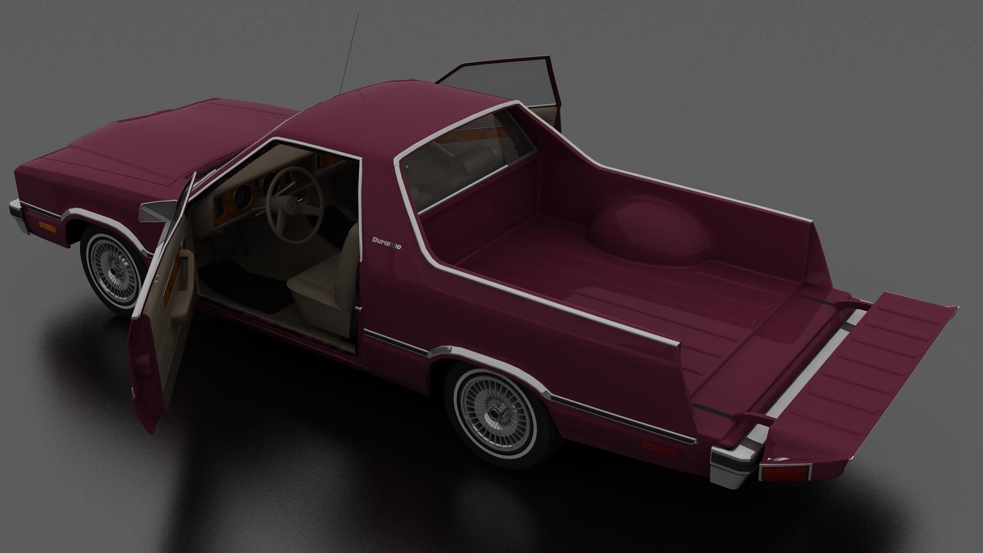Durango Coupe Utility Pickup 1979 Low-poly 3D model_5