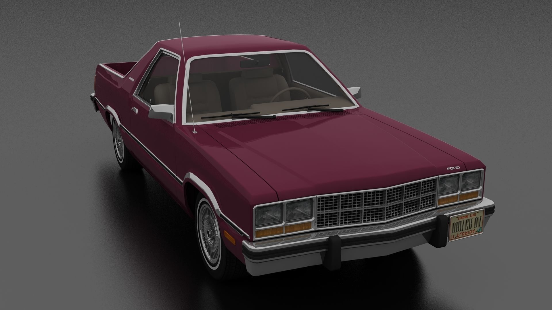 Durango Coupe Utility Pickup 1979 Low-poly 3D model_3