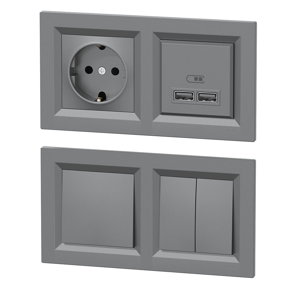 Schneider Asfora sockets 3D model_4