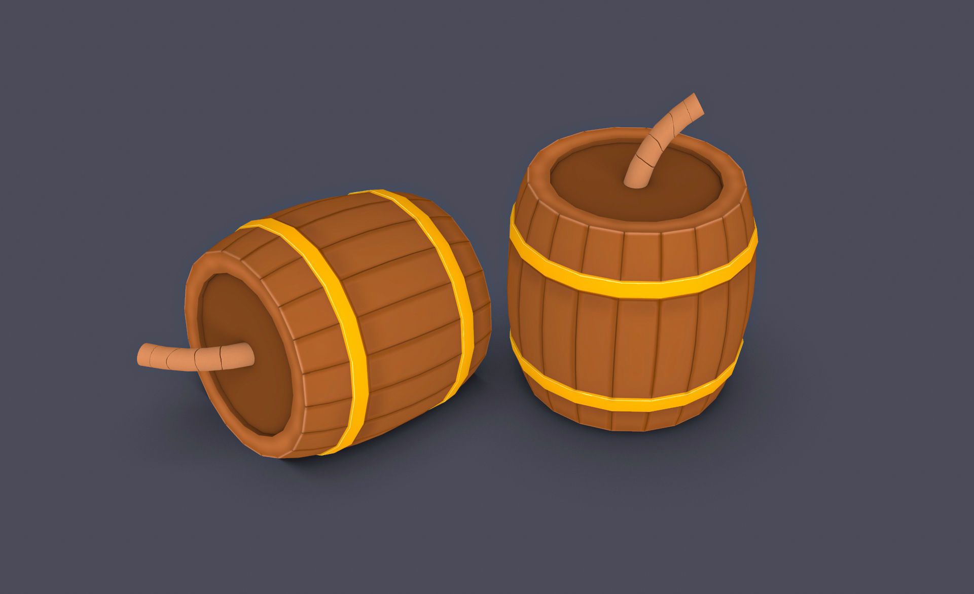 Prop20 Barrel Bomb Low-poly 3D model_6