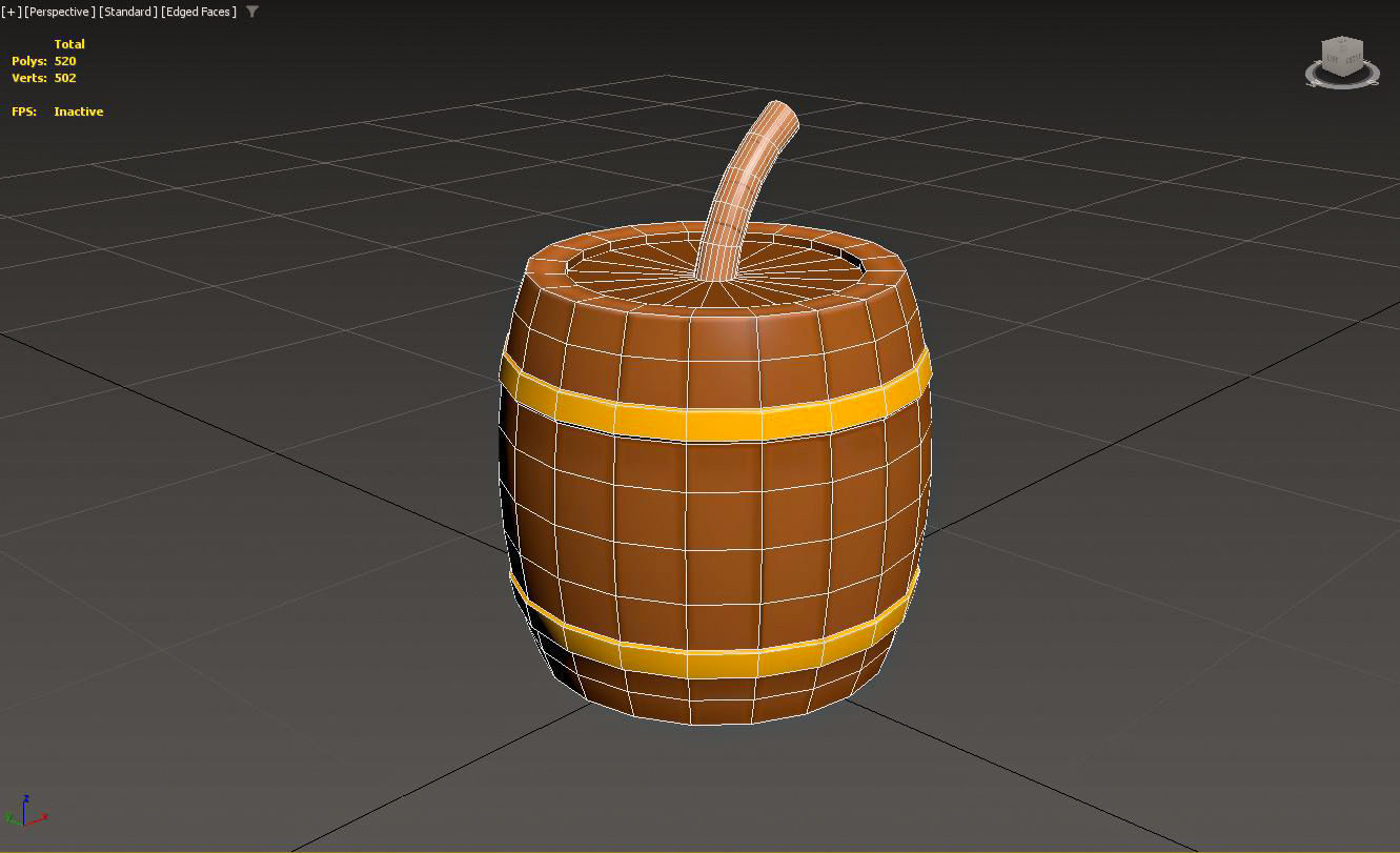 Prop20 Barrel Bomb Low-poly 3D model_10