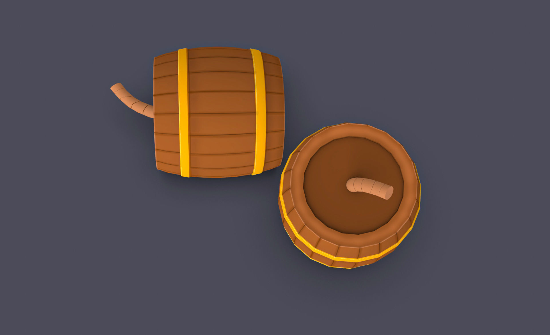 Prop20 Barrel Bomb Low-poly 3D model_7