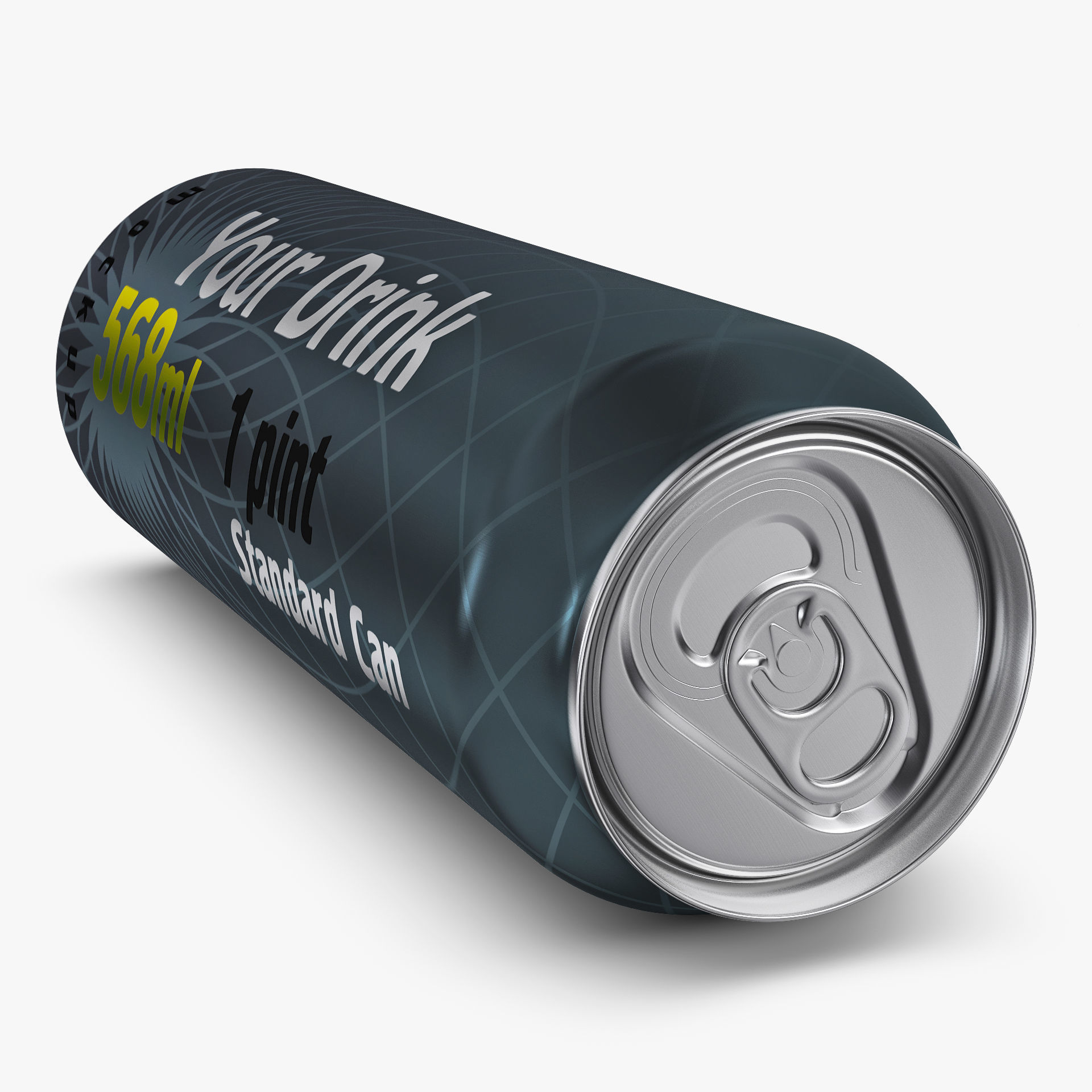 Aluminum Standard Can 568ml 1 Pinta v 2 3D model_7