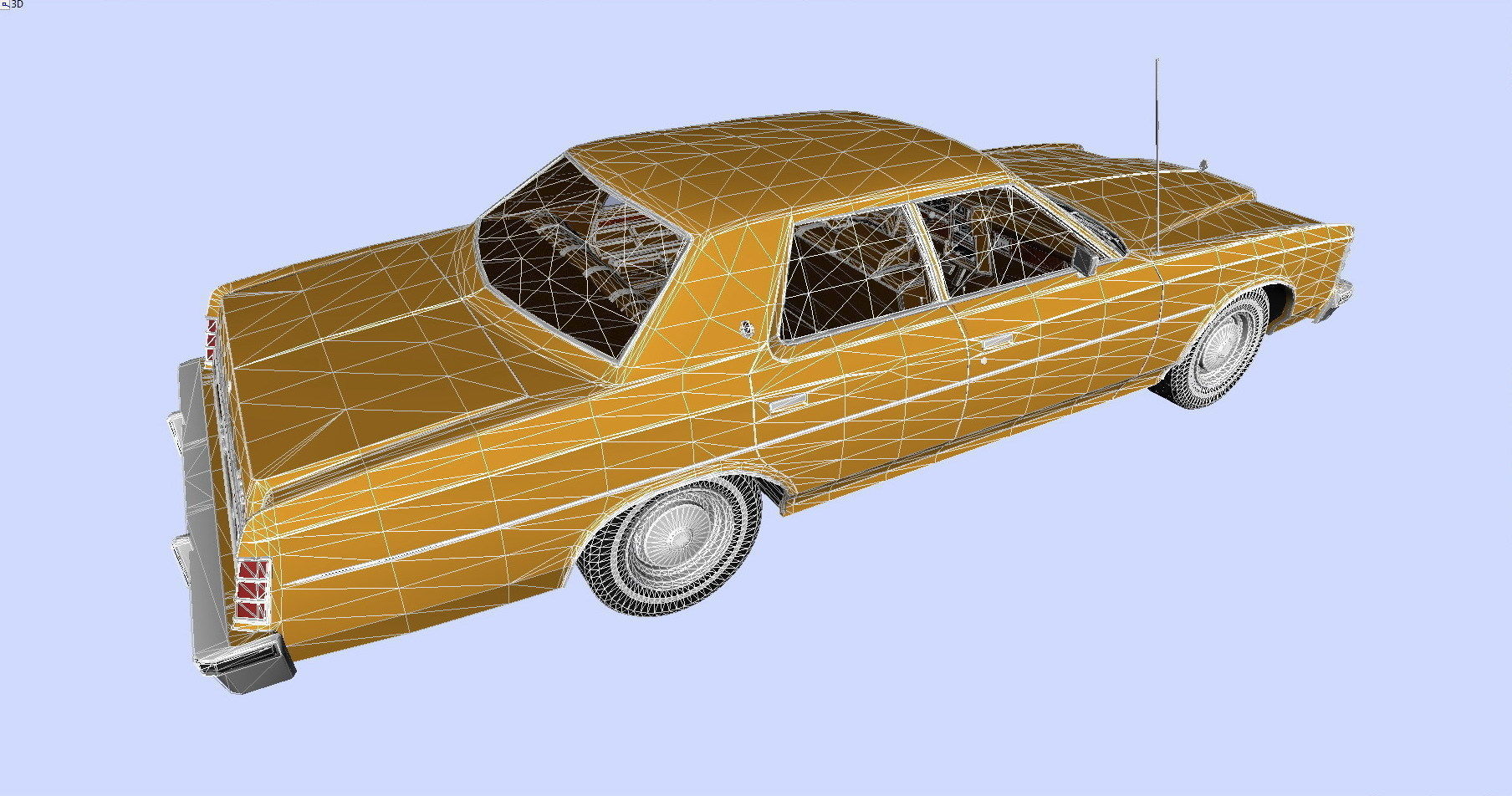 LTD 4dr 1975 Low-poly 3D model_8