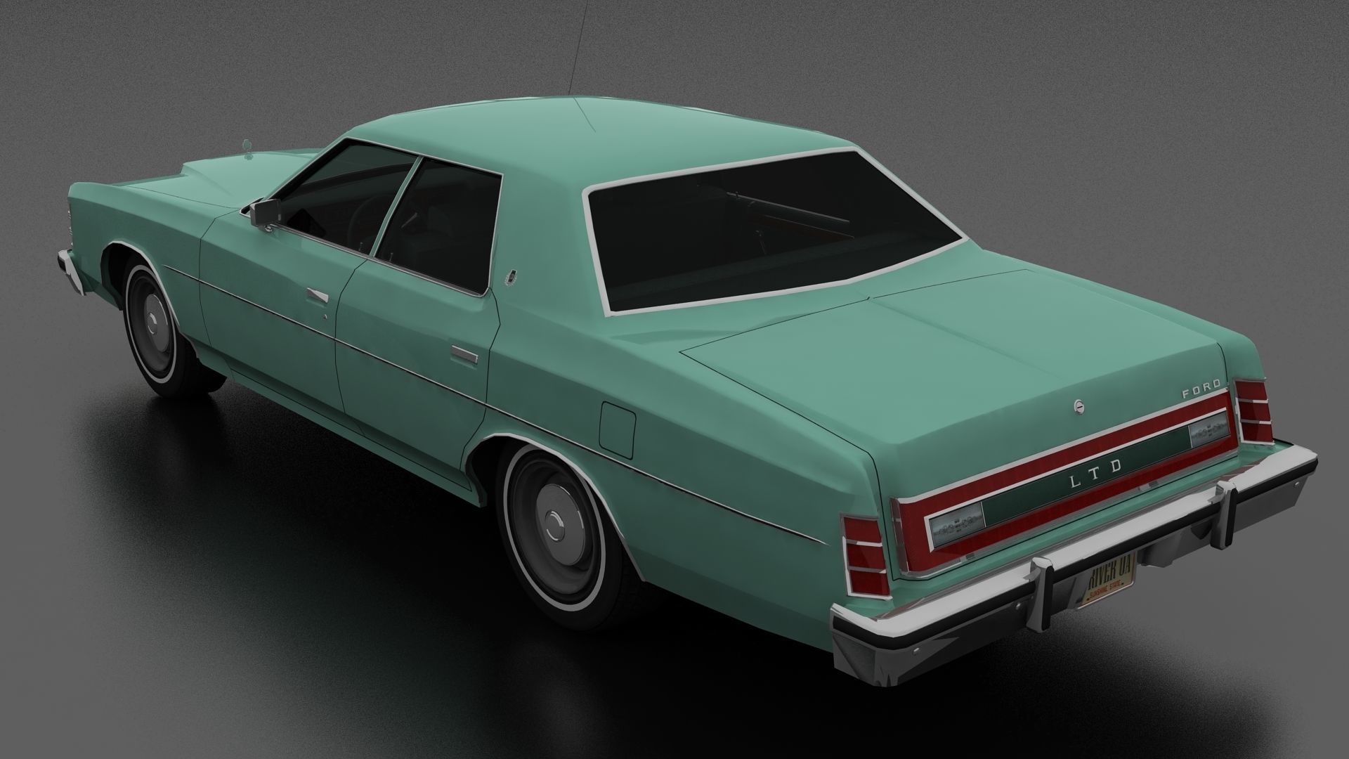 LTD 4dr 1975 Low-poly 3D model_1
