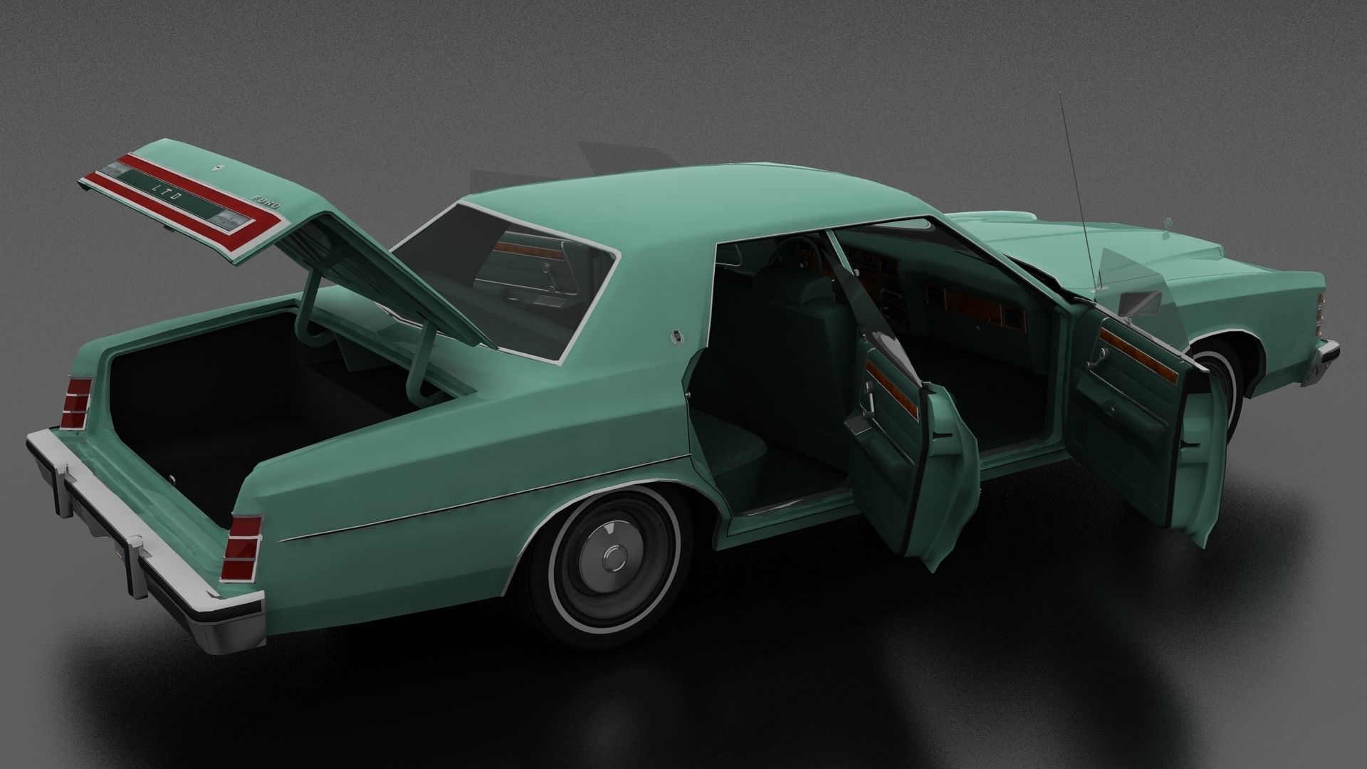 LTD 4dr 1975 Low-poly 3D model_4